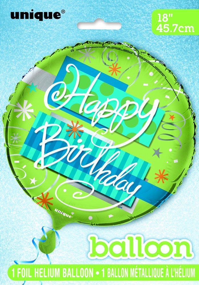 Unique Supplies 17.5 Inch Multicolor Foil Birthday Party Balloons - Perfect for Birthday Celebrations, Baby Showers & Special Events
