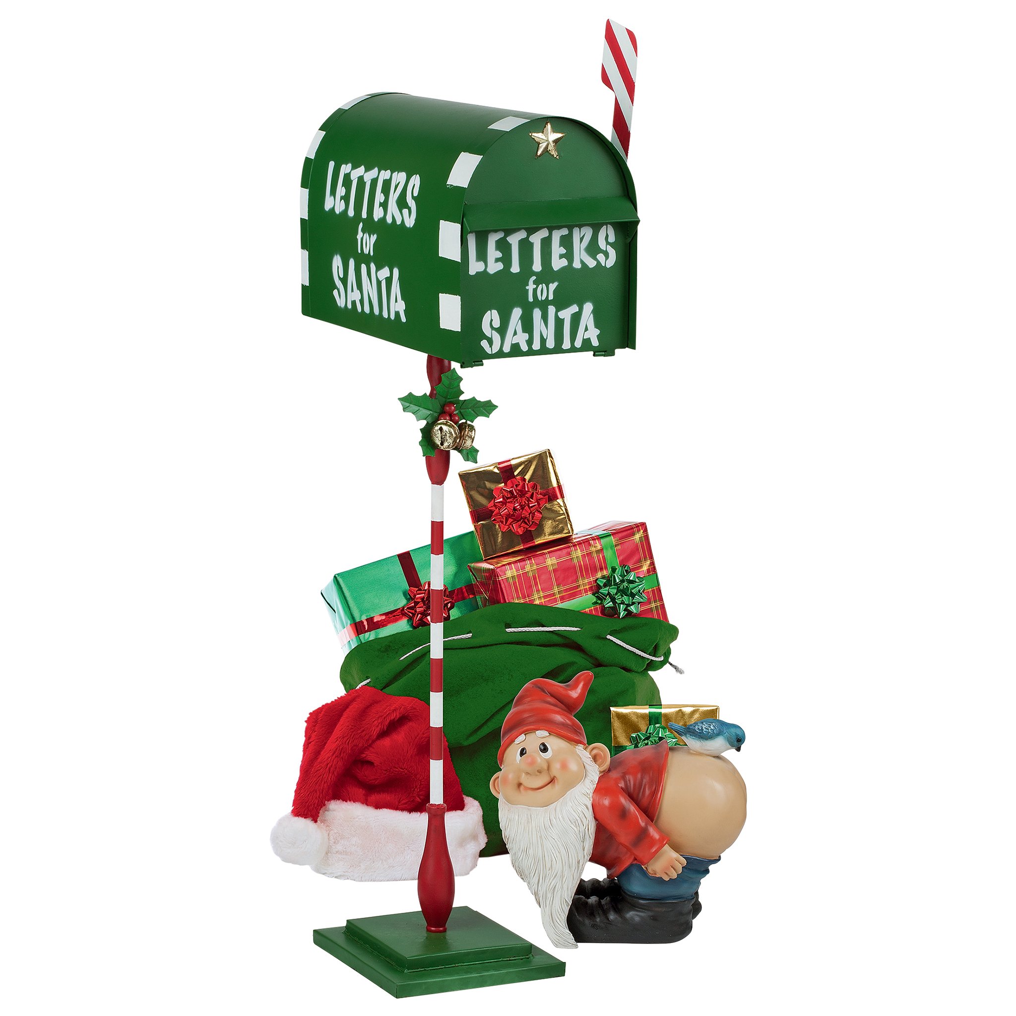 Santa Claus Christmas Mailbox - Metal Holiday Decor for Letters to North Pole | Christmas Cards & Decorations for Home, Office, and Festive Parties