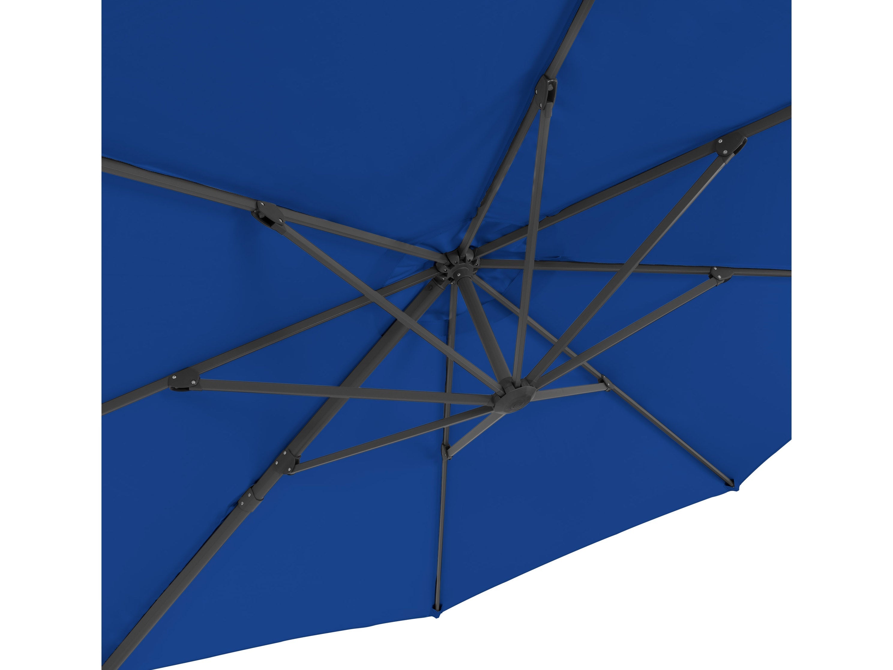 11.5ft Deluxe Offset Patio Umbrella - Cobalt Blue Outdoor Cantilever Umbrella for Poolside, Garden, and Backyard Relaxation