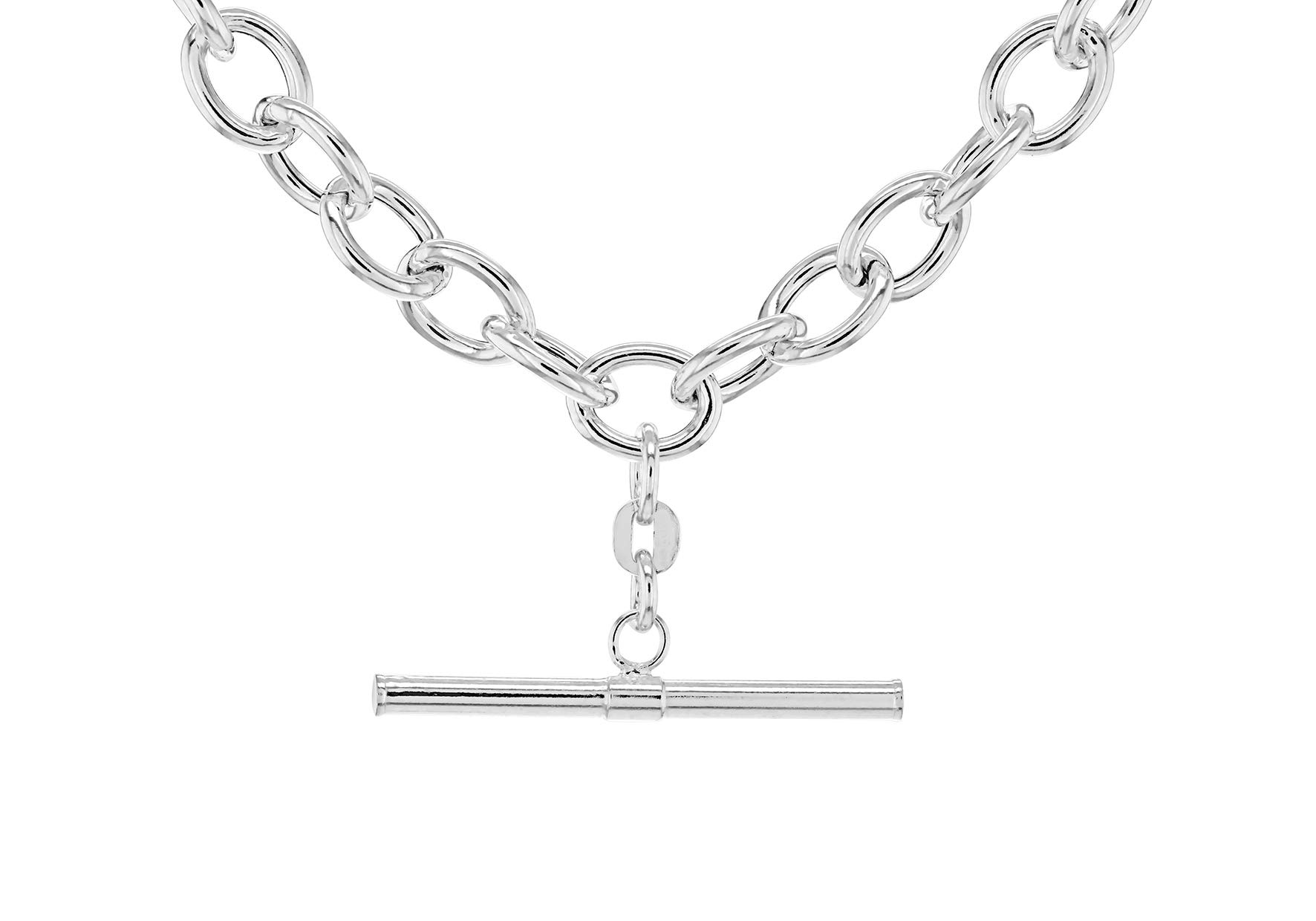 Sterling Silver T-Bar Belcher Chain for Women - Elegant Tuscany Silver Jewelry - Perfect for Layering, Gifts & Everyday Wear