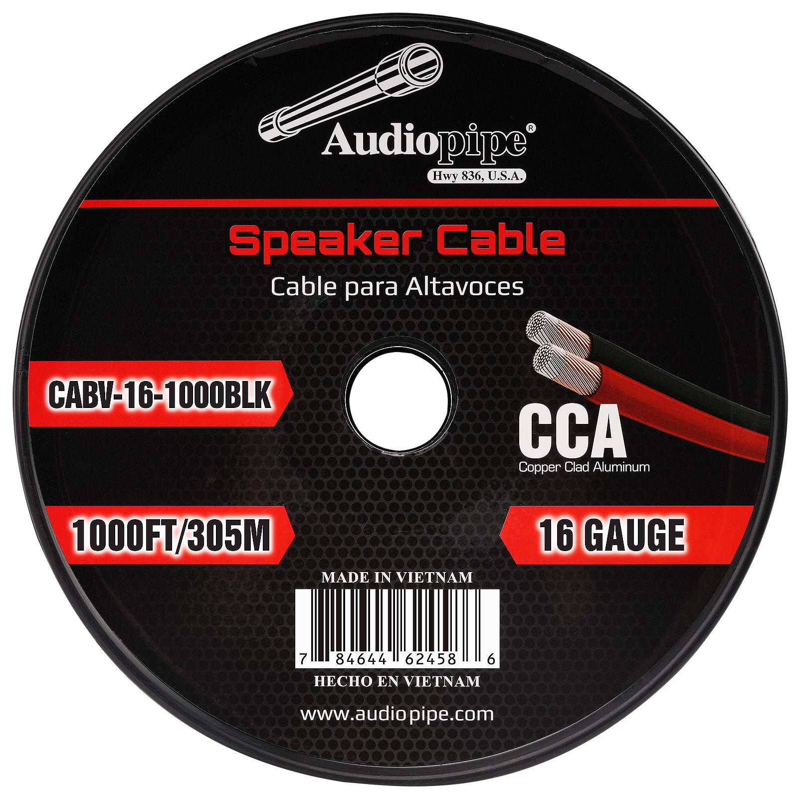 16AWG 1000FT Speaker Wire - High-Quality 16 Gauge Audio Cable for Home Theater, Studio, and Live Sound Systems (CABV 16 1000BLK) - Perfect for Surround Sound, DJ Equipment, and Professional Audio Installations