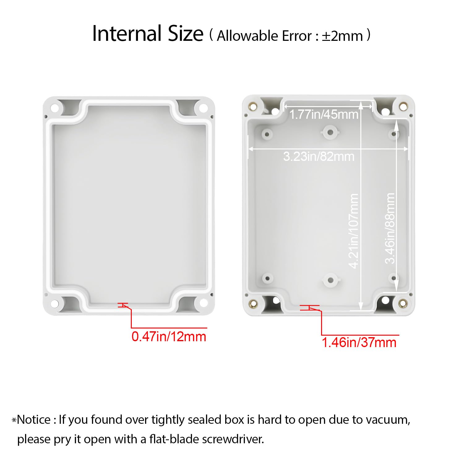 ABS Plastic IP65 Waterproof Electrical Junction Box - 4.53