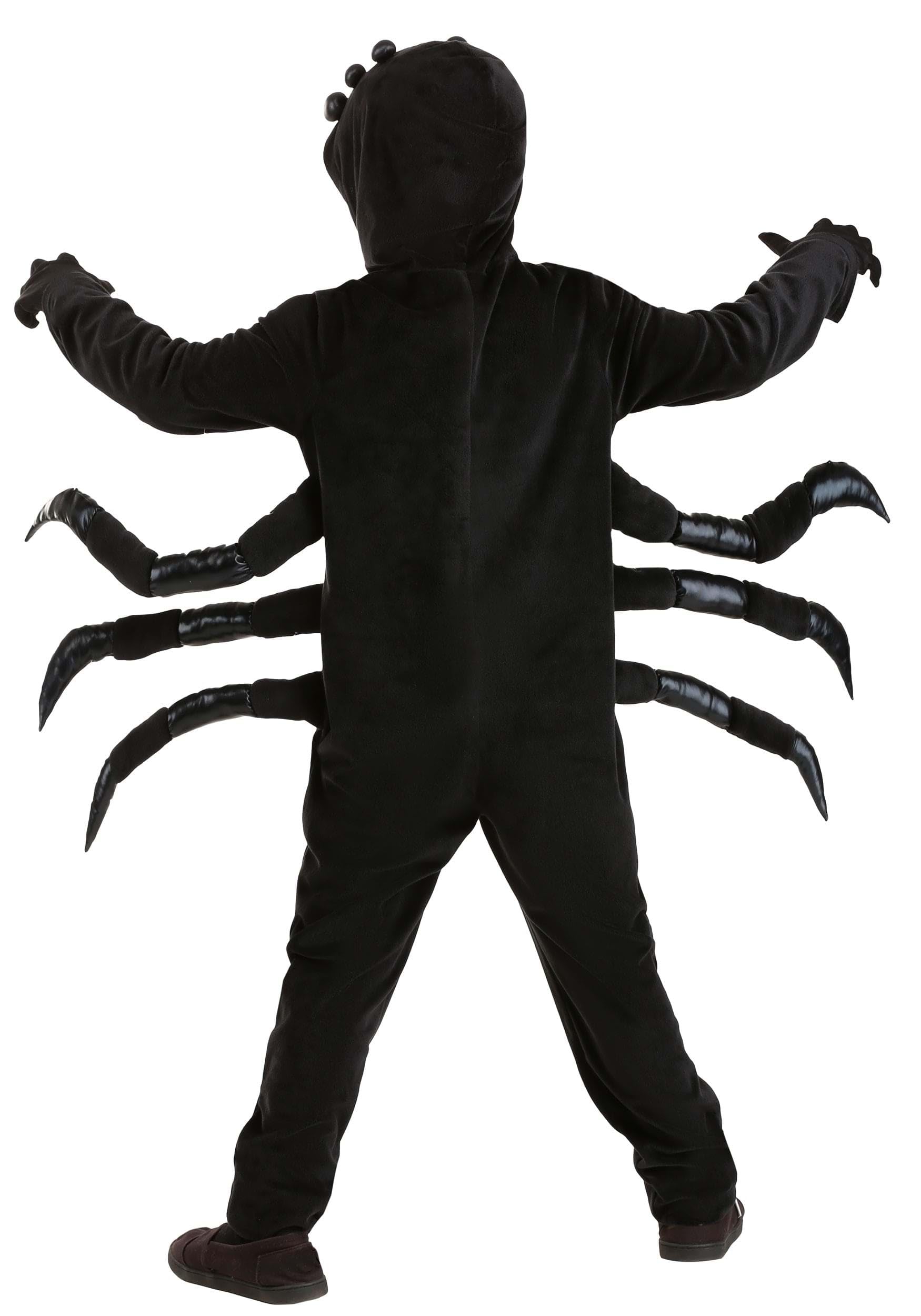 Kids Black Spider Costume - Realistic Arachnid Halloween Outfit with Built-In Legs | Pretend Play Dress Up for Boys & Girls | Perfect for Halloween Parties, Cosplay & Role Playing