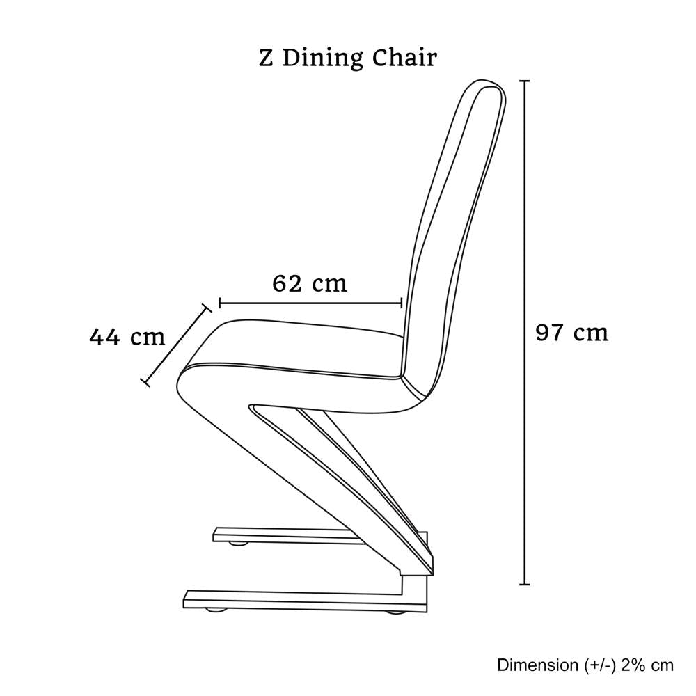 2 Pack Modern Z-Shaped Red Leatherette Dining Chairs with Stainless Steel Base - Perfect for Kitchen, Dining Room & Restaurant Decor