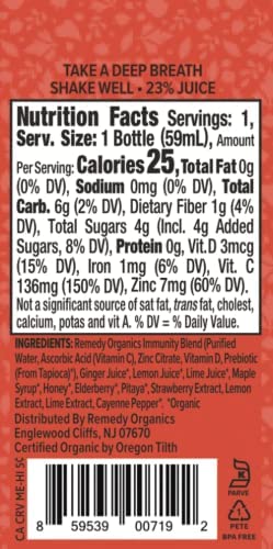 Remedy Organics Immunity Plus Shot - 24-Pack Variety | Organic Energy Booster for Immunity, Brain Function & Detox | USDA Certified | Perfect for Workouts, Travel & Daily Wellness