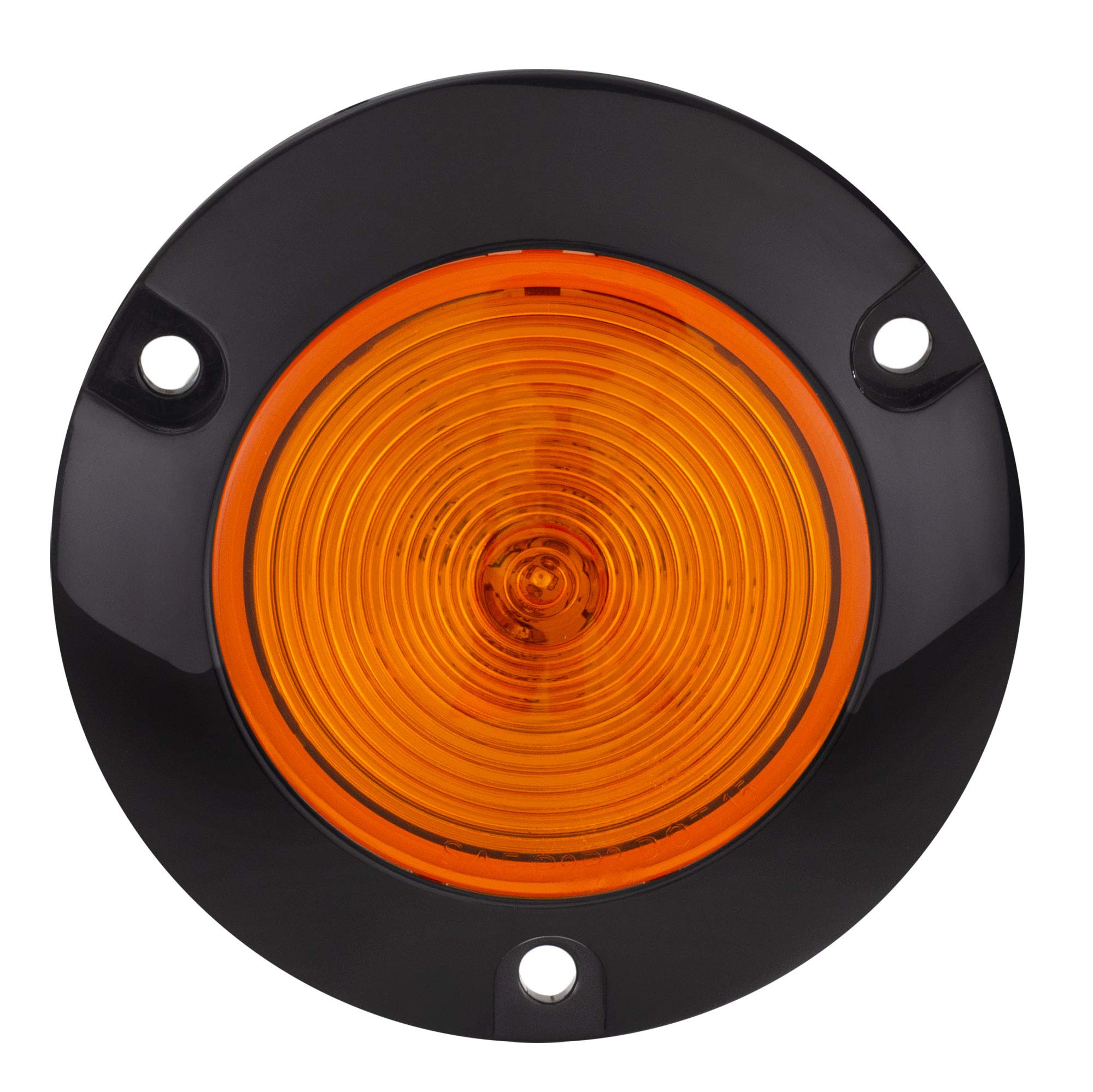 2 Pack LONG HAUL Amber 2 Inch Round Surface Mount LED Clearance Marker Lights with Black Bezel - Perfect for Trucks, Trailers & Off-Road Vehicles