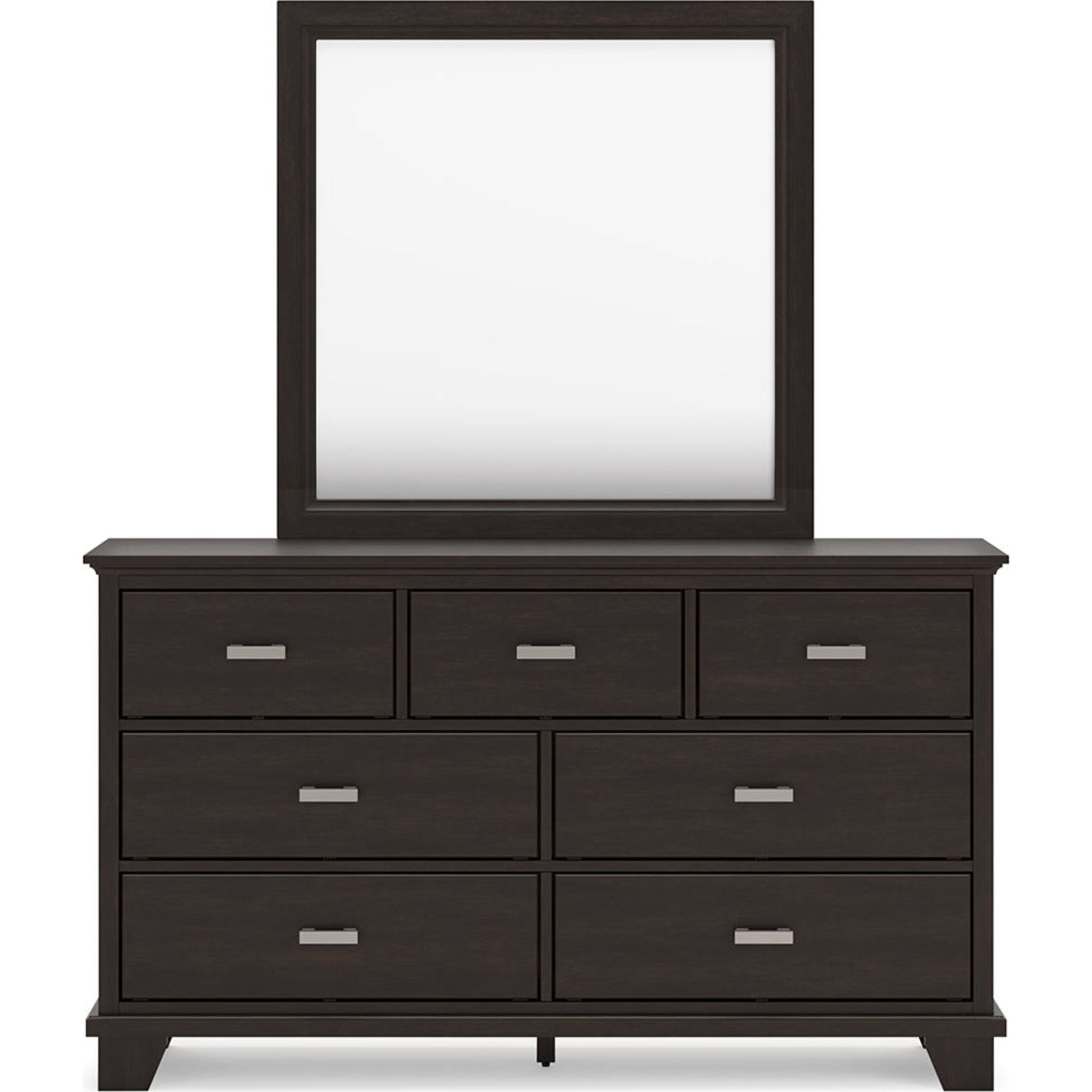 Covetown 6-Piece Twin Panel Bedroom Set - Dark Brown Wood Finish | Modern Bedroom Furniture for Small Spaces & Guest Rooms