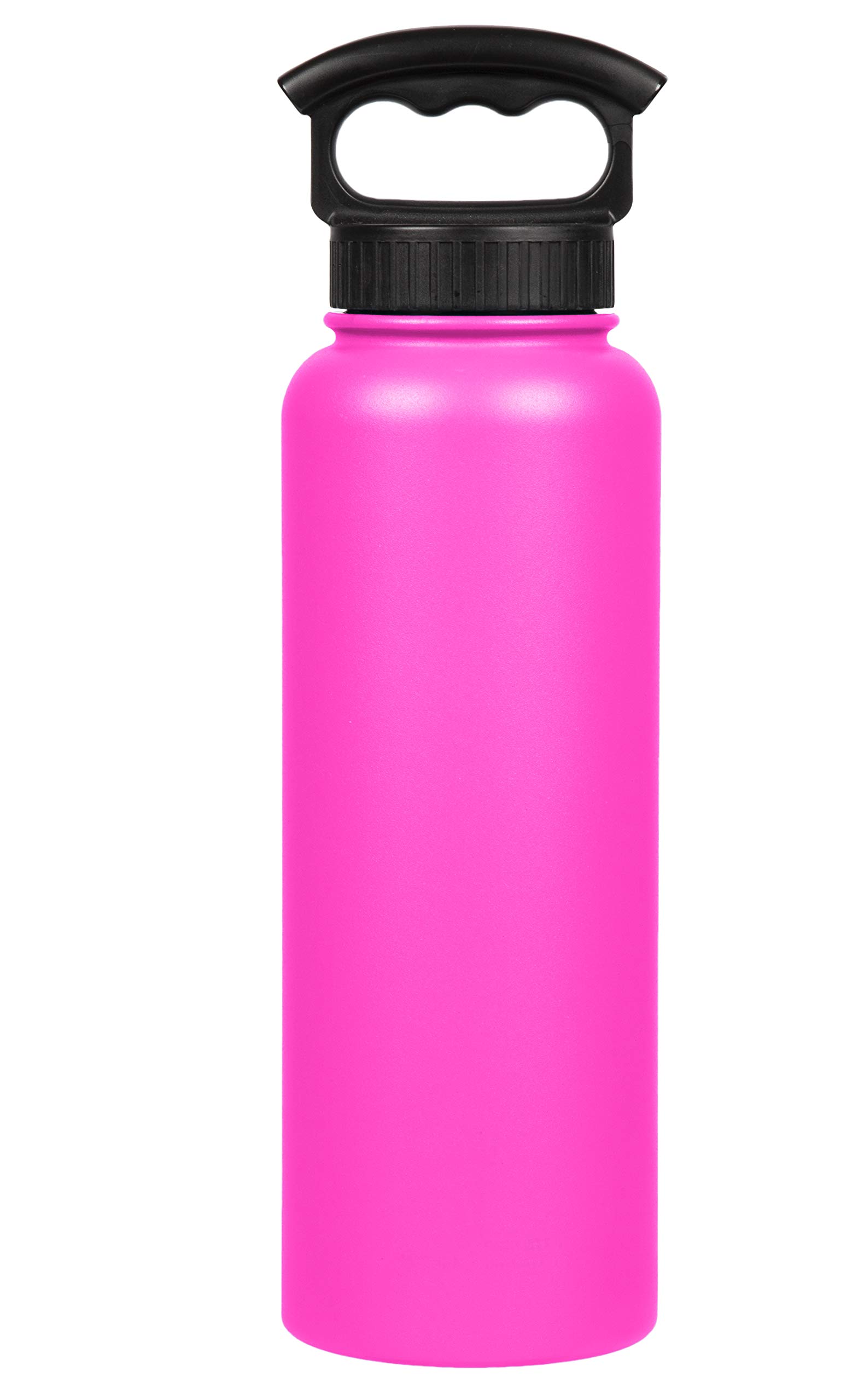 FIFTY/FIFTY 32oz Stainless Steel Vacuum Insulated Water Bottle - Double Wall Thermal Flask with Leakproof Wide Mouth & Easy Grip Cap - Perfect for Gym, Hiking, Travel & Outdoor Activities