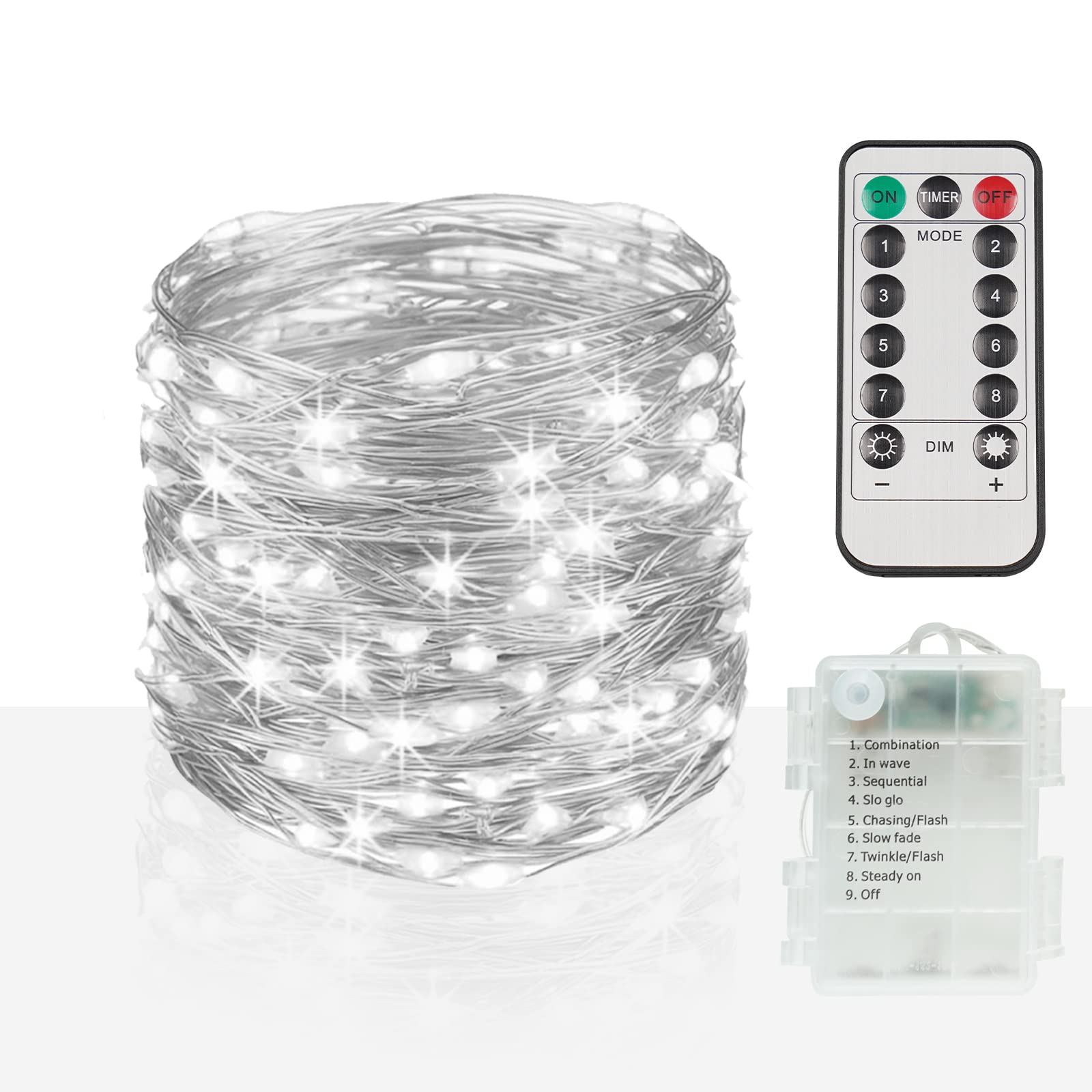 200 LED Outdoor String Lights - 66ft Battery Operated Fairy Lights with Remote Control | Waterproof Twinkle Lights for Bedroom, Garden, Patio, Christmas Decor & Party | Perfect for Backyard, Wedding, Tapestry & Indoor Decoration