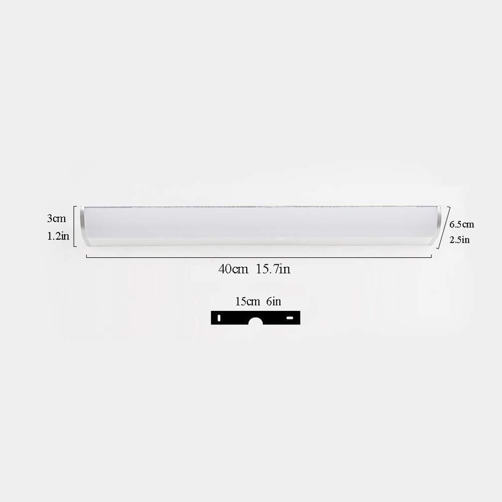 6000K LED Vanity Light - 16W Eye-Caring Bathroom Wall Light with IP65 Waterproof Aluminum Housing - White 60cm (24inch) for Bathroom, Makeup Vanity, Cabinet & Interior Lighting