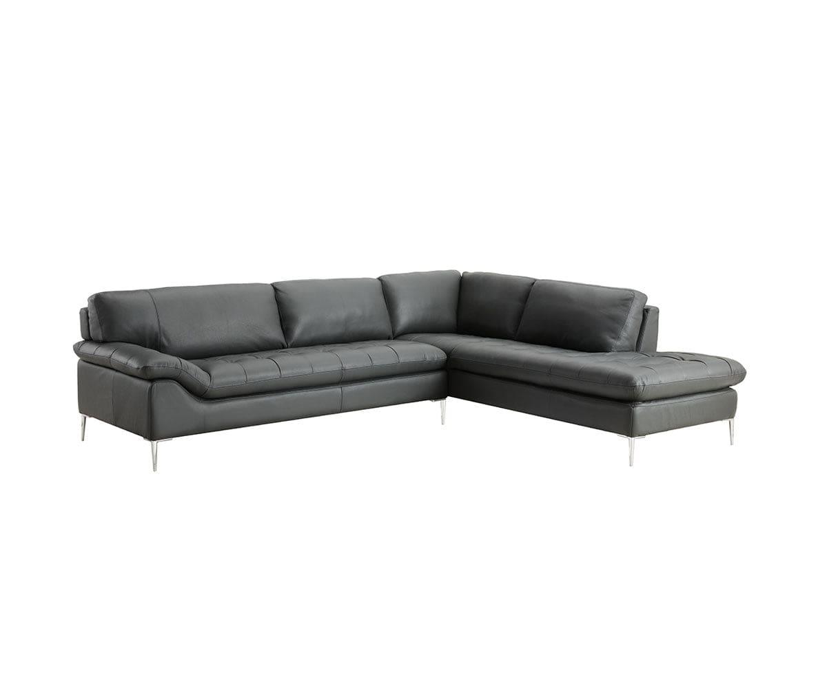 Bellini Genuine Leather Right Sectional Sofa - Modern L-Shaped Couch for Living Room, Home Theater & Office - Comfortable & Stylish Furniture