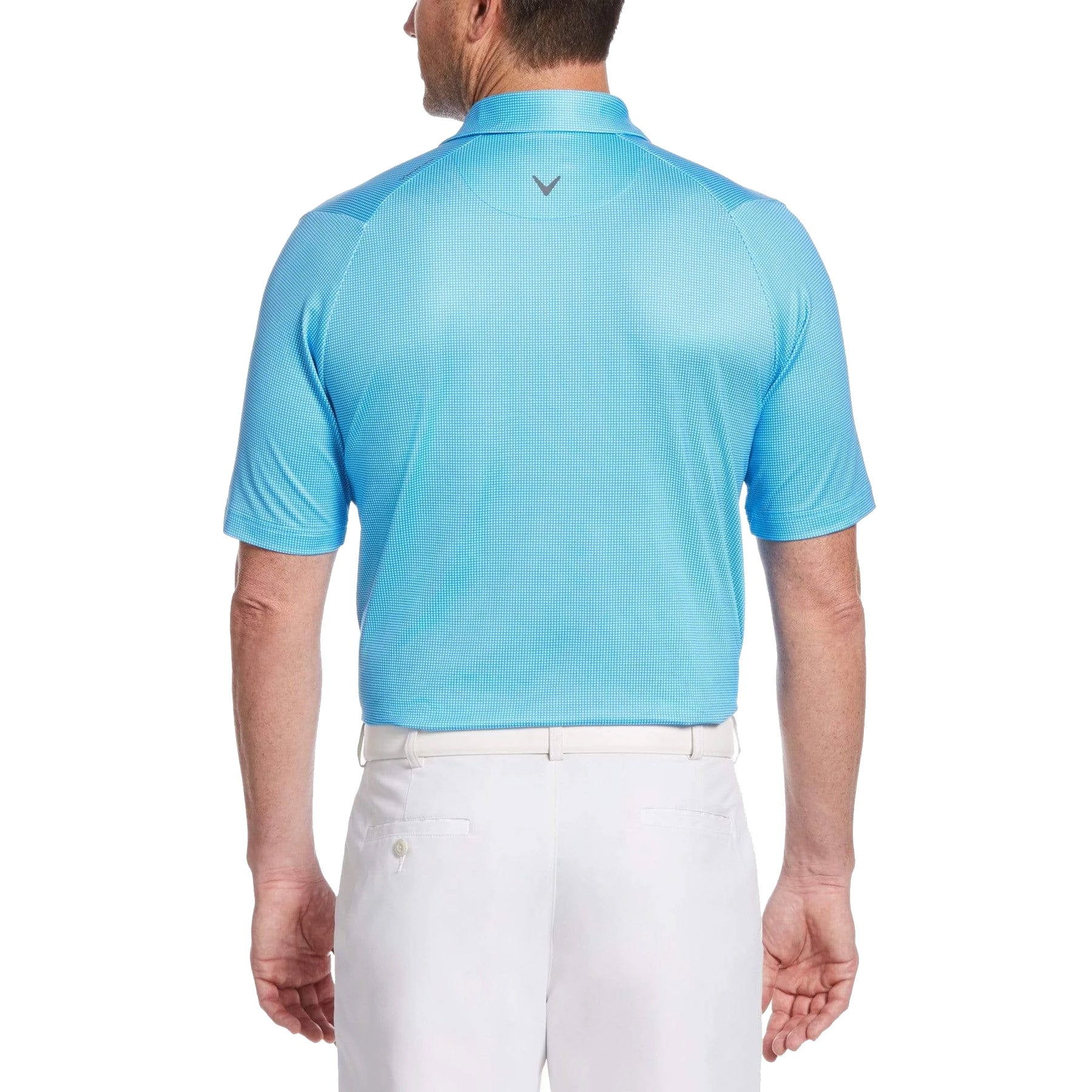 Callaway Swing Tech Printed Gingham Men's Golf Polo Shirt - Moisture Wicking & UV Protection for Comfortable Golfing & Outdoor Activities