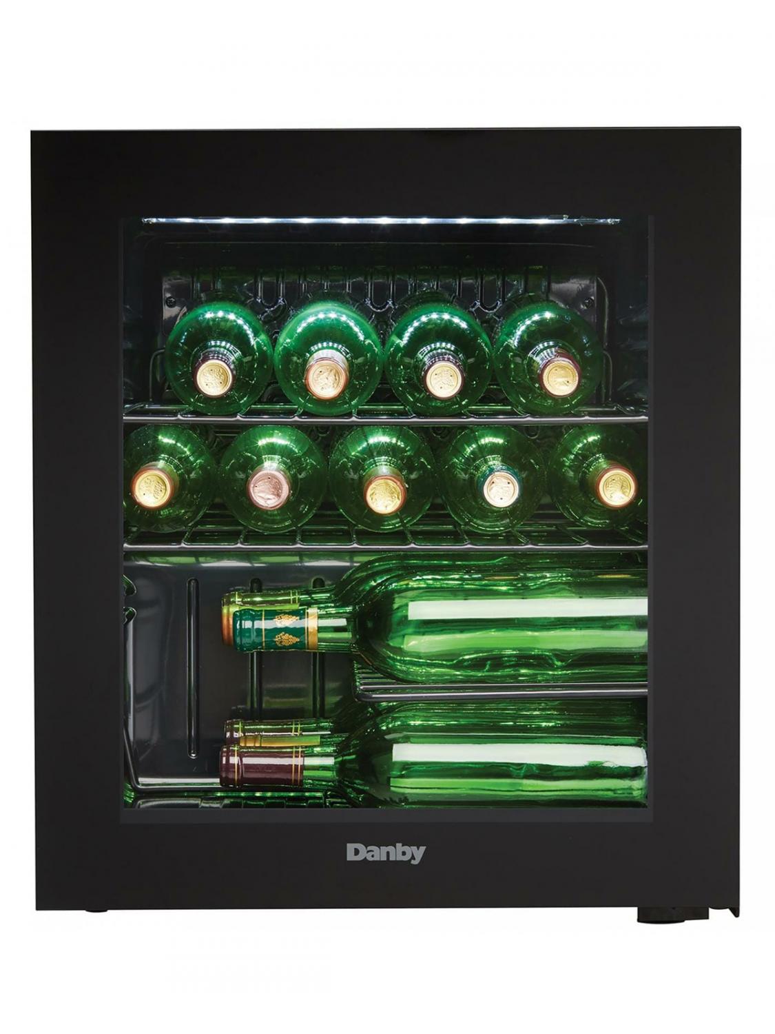 Danby DWC018A1BDB 16 Bottle Freestanding Wine Cooler - Black Stainless Steel Wine Fridge for Home, Kitchen, or Bar - Perfect for Wine Storage & Entertaining