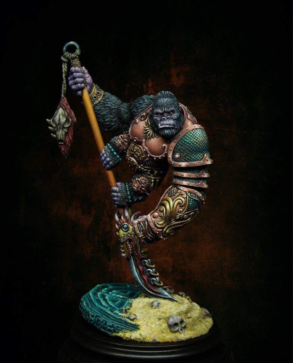 1/18 Scale 90mm Warlord Kong Warriors Gorilla Warrior Resin Figure Miniature Kit - Unassembled & Unpainted for Wargaming, Tabletop RPG, and Collectors Display