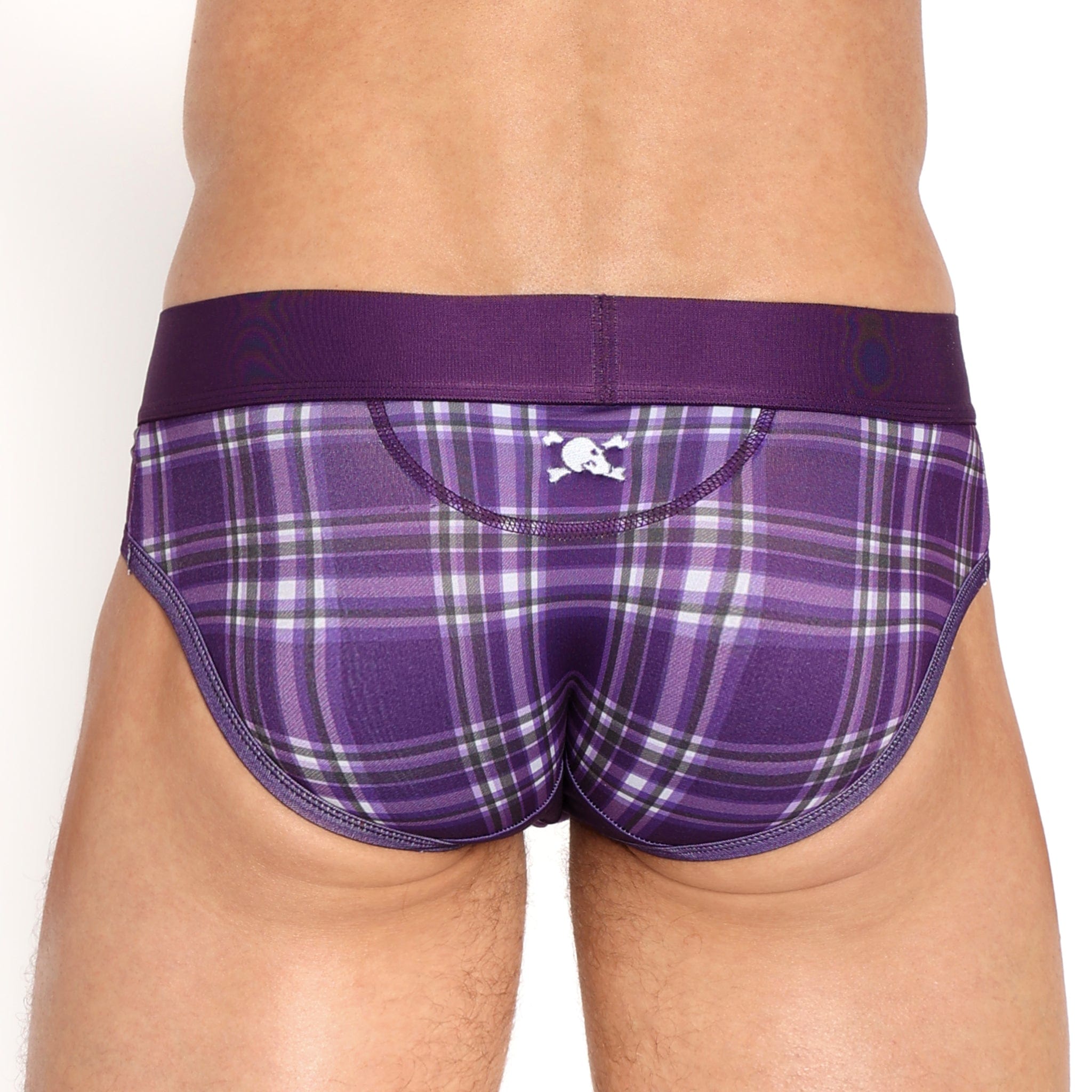 **Stylish Purple Tartan Plaid Briefs for Men - Comfortable & Trendy Underwear for Casual Wear & Everyday Use**
