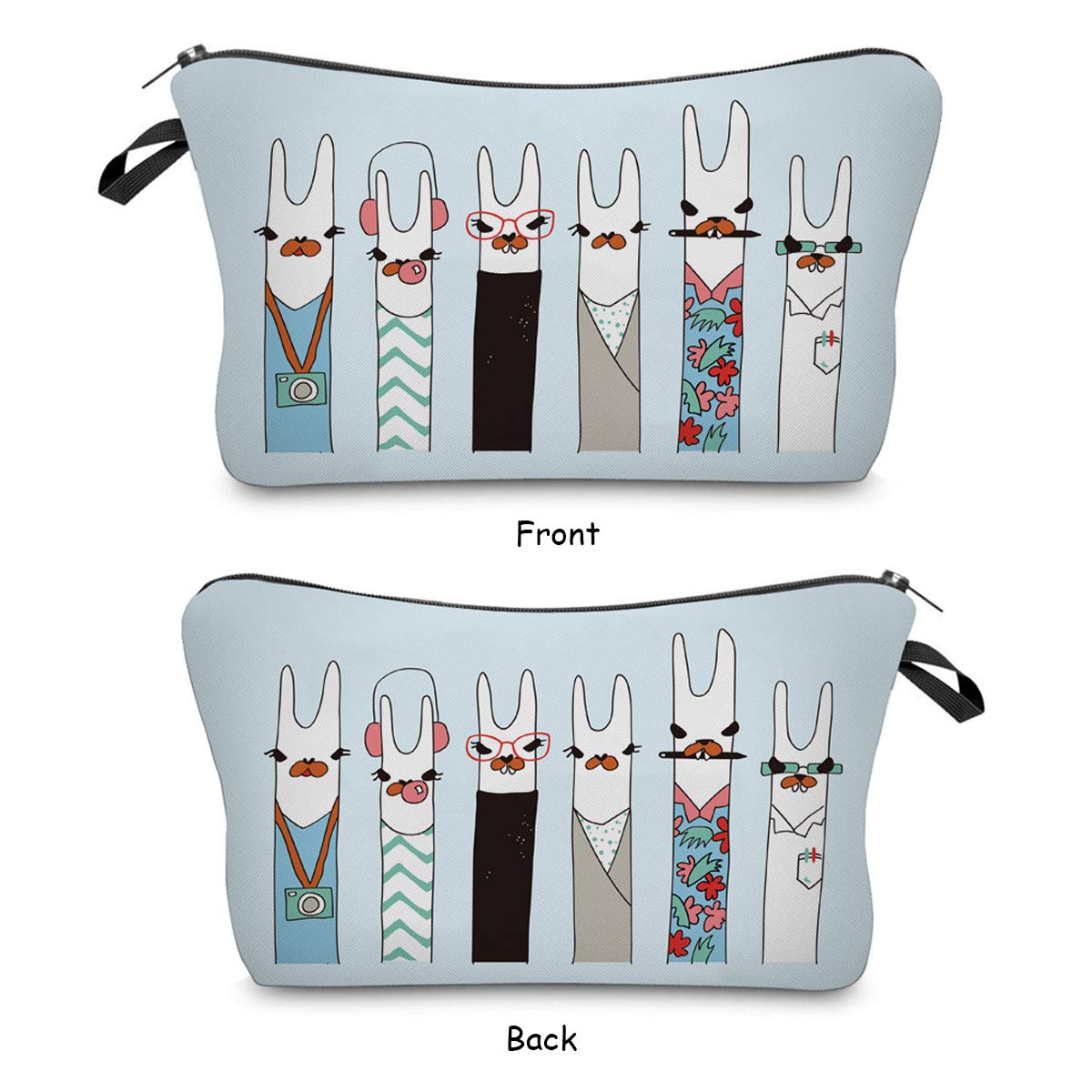 FITINI Llama Makeup Bag Set of 3 - Waterproof Travel Cosmetic Organizer for Women, Small Toiletry Pouch with Brush Storage | Perfect for Girls Purse, Gym, Vacation & Daily Use