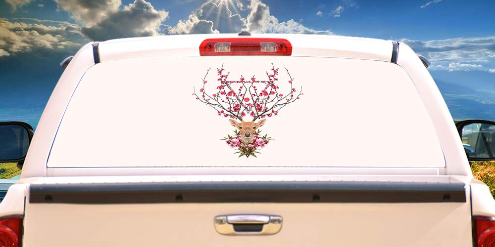 SignMission Spring Deer Rear Window Vinyl Decal - HD View-Through Graphic for Full Size Trucks | Professional Grade Weatherproof Material | Universal Fit | Car Wash Safe | Made in USA | Perfect for Hunting Season & Outdoor Enthusiasts