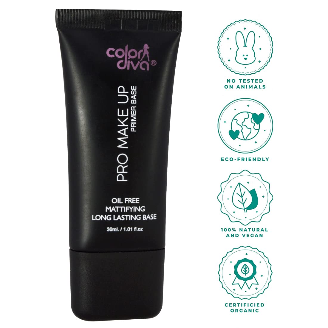 COLOR DIVA Pro Makeup Primer 30ml - Pore Minimizing, Mattifying & Transfer-Proof Face Primer | Oil-Free, Long-Lasting Vegan Base | Cruelty-Free Makeup for Flawless All-Day Wear | Perfect for Oily Skin & Hot Weather