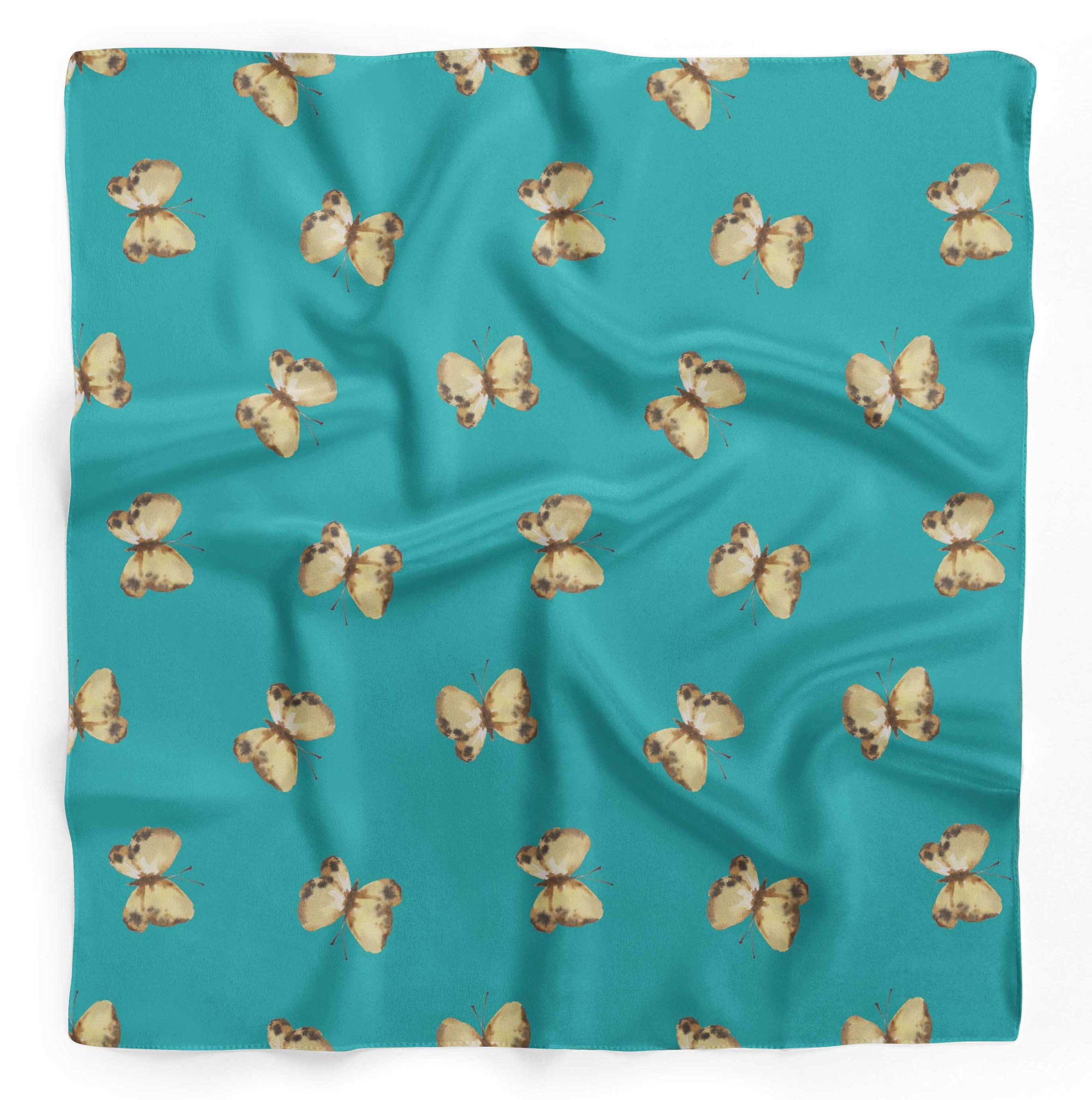 Bimba Pure Silk Printed Head Bandanas & Neck Scarves for Women - Summer Fashion Accessory for Outdoor, Yoga, Beach & Travel
