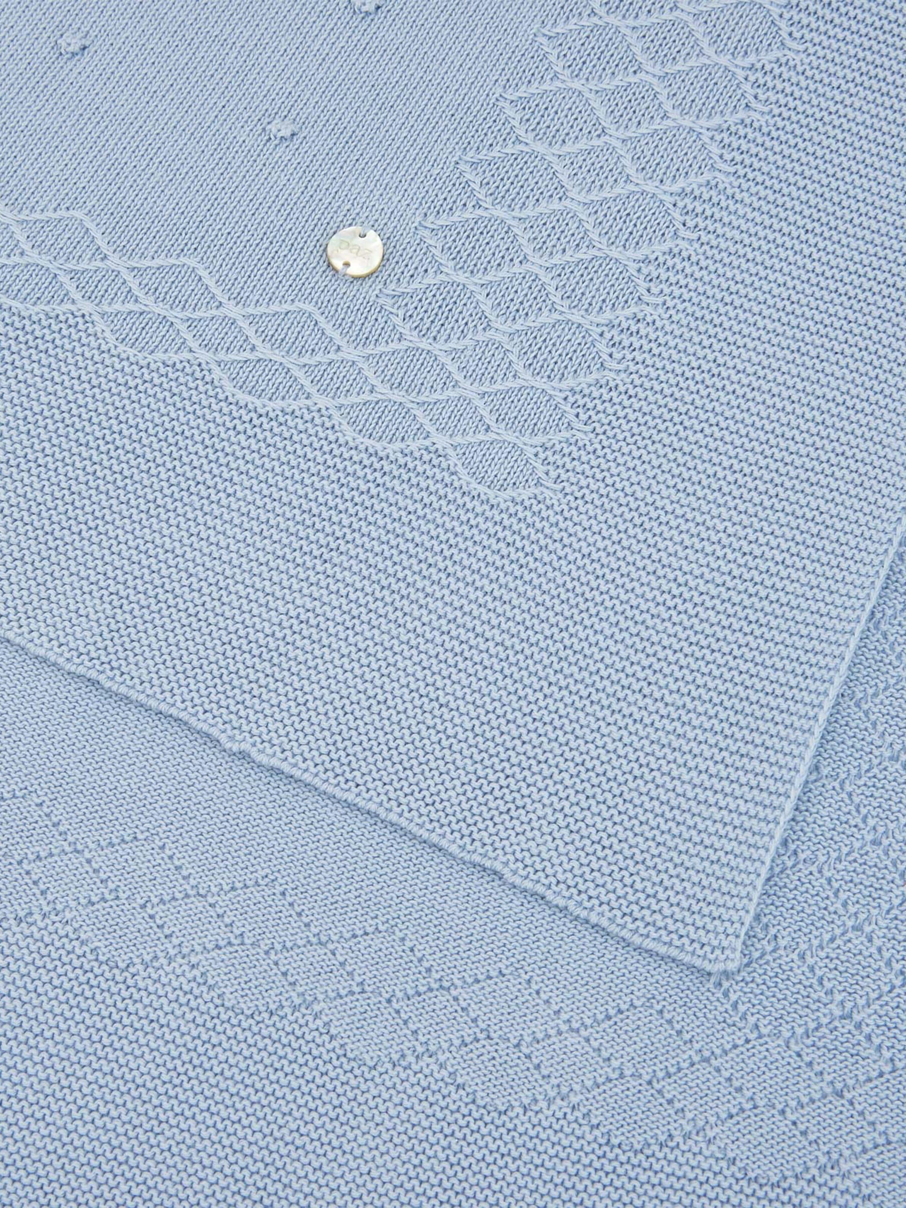 Blue Knitted Baby Boys Shawl (98cm) - Soft & Warm Winter Wrap for Newborns & Toddlers
