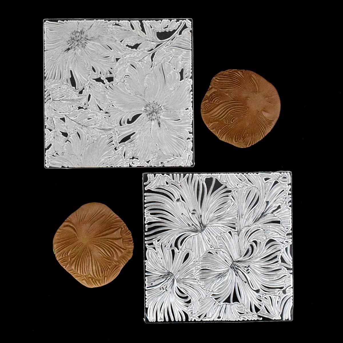 Polymer Clay Stamps for Earrings Making - Geometric & Floral Embossing Tools - Textured Pottery Stamps & Clay Rollers - DIY Jewelry & Craft Supplies (Pattern H) - Perfect for Handmade Earrings, Pottery Decor & Art Projects