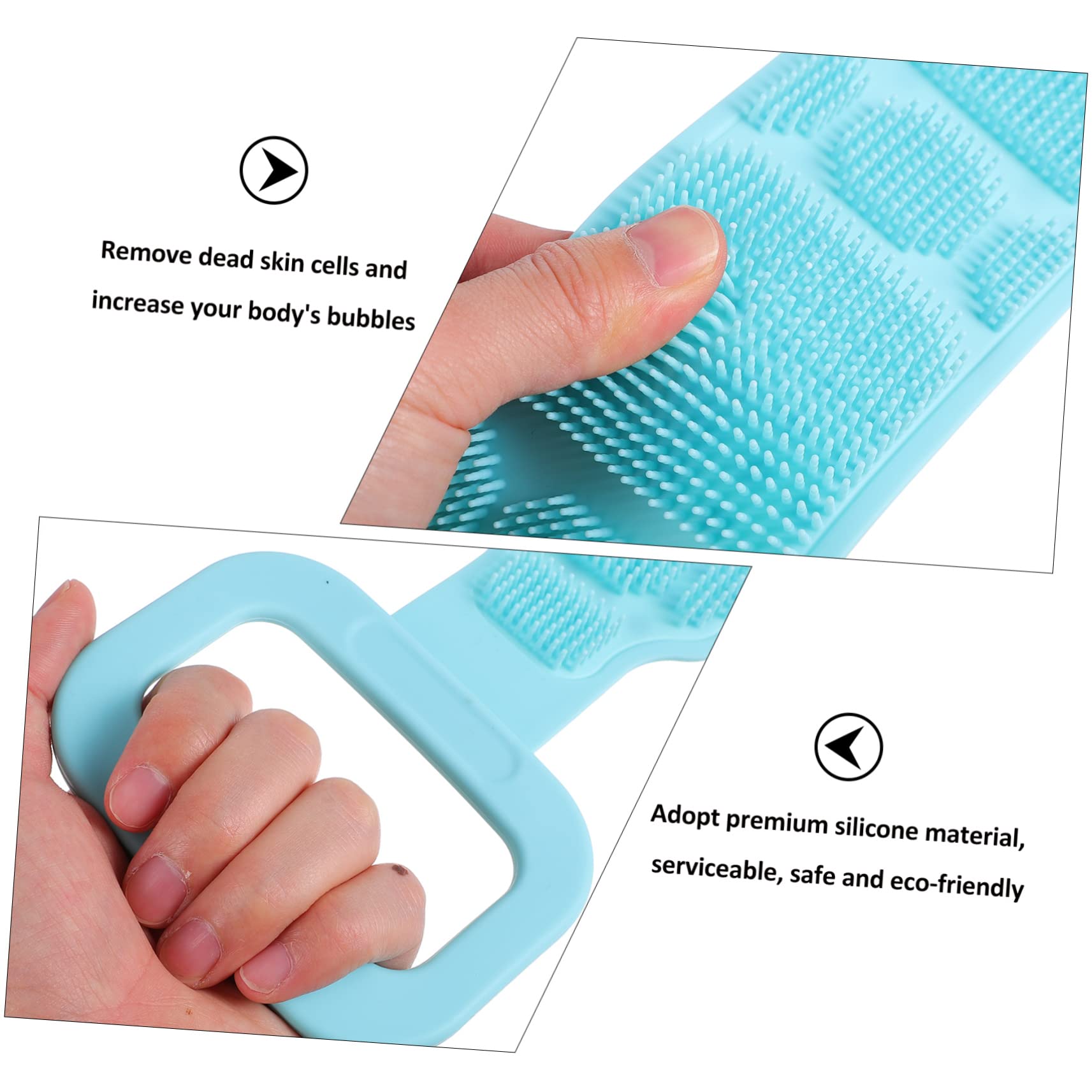 FOMIYES Soft Silicone Bath Brush with Mesh Back Scrubber - Exfoliating Body Scrubber for Smooth Skin, Travel-Friendly Shower Brush, Family Pack (Great for Back Scrubbing, Spa Days & Sensitive Skin Care)