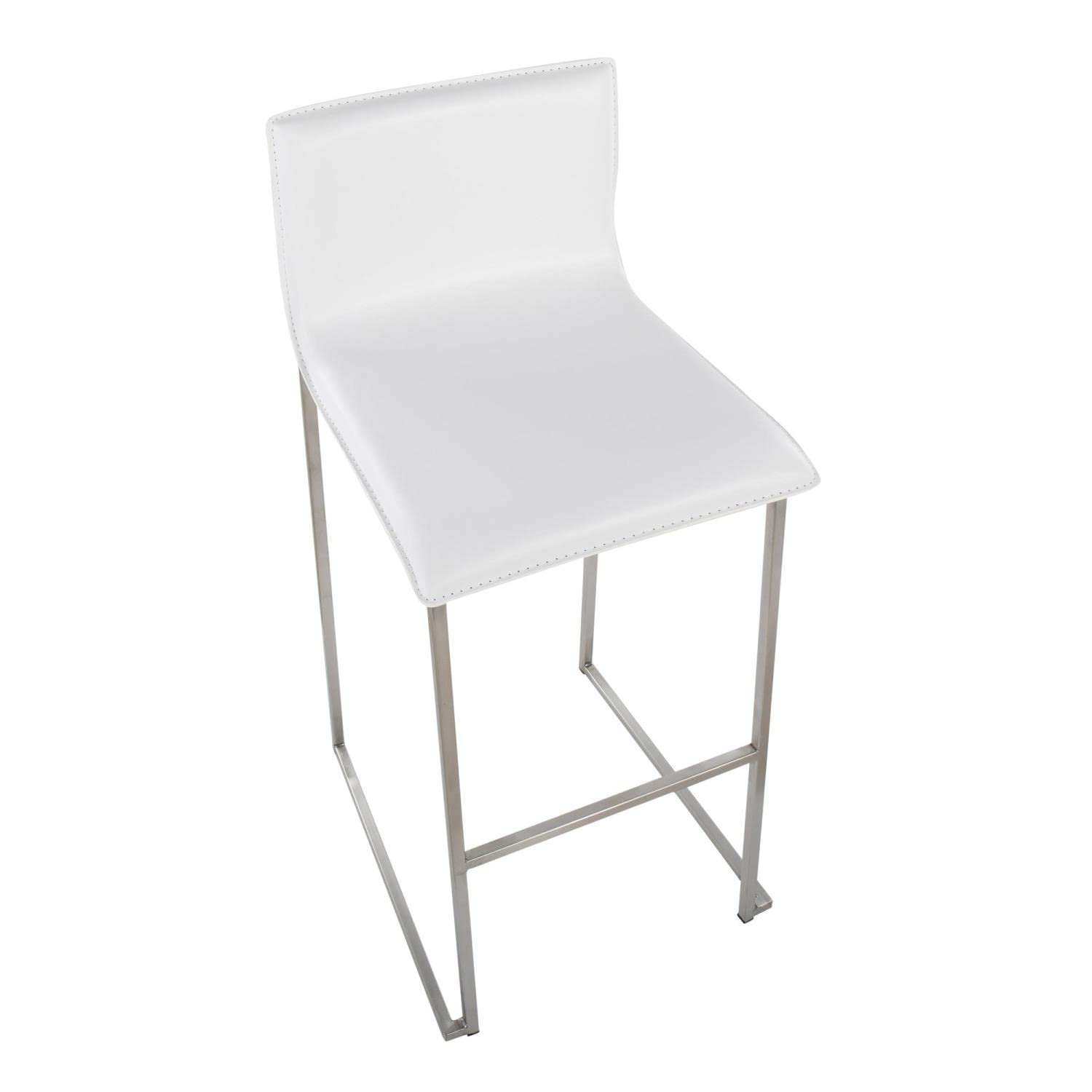 LumiSource Mara Bar Stool Set of 2 - Modern Counter Height Bar Chairs with Back Support - Perfect for Kitchen Island, Breakfast Nook & Home Bar Decor