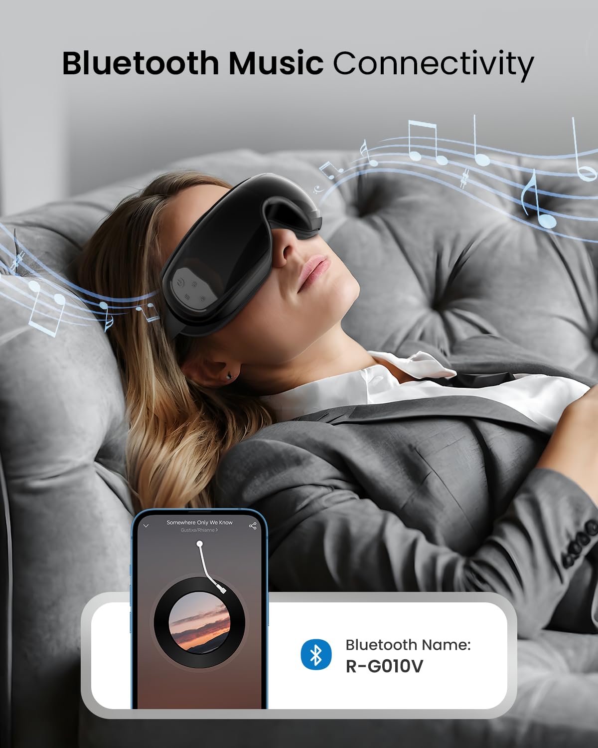 RENPHO Eye Massager with Heat & Cooling - Relieve Migraines, Eye Strain & Stress | FSA/HSA Eligible | Voice Control & DIY Massage Settings | Perfect Gift for Women & Men (Mothers Day, Birthday) | Use at Home, Office, or Travel for Relaxation & Eye Care