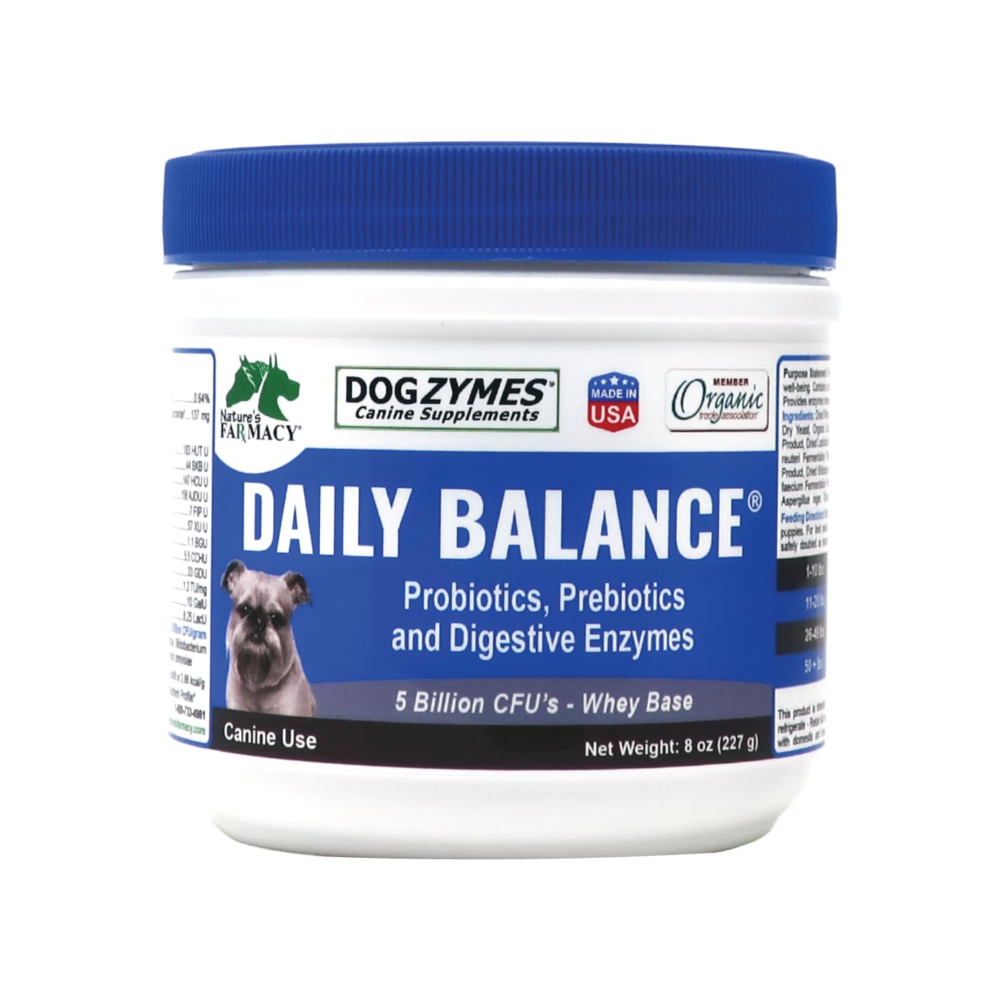 DOGZYMES Digestive Enzyme Powder for Dogs - 8oz | Probiotic & Prebiotic Supplement for Gut Health | Supports Digestion & Nutrient Absorption | Ideal for Sensitive Stomachs & Senior Dogs