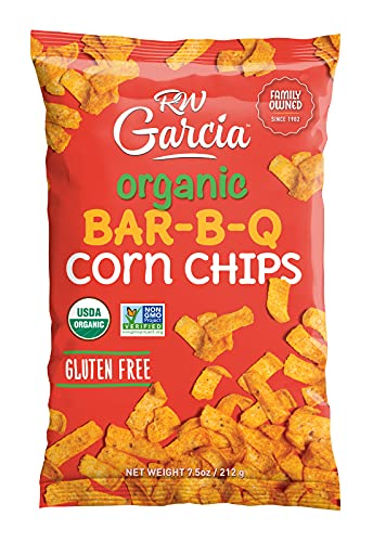 Organic BBQ Corn Chips by RW Garcia - Gluten Free Snacks, 7.5oz Bags (Pack of 4) | Perfect for Parties, Picnics & Healthy Snacking