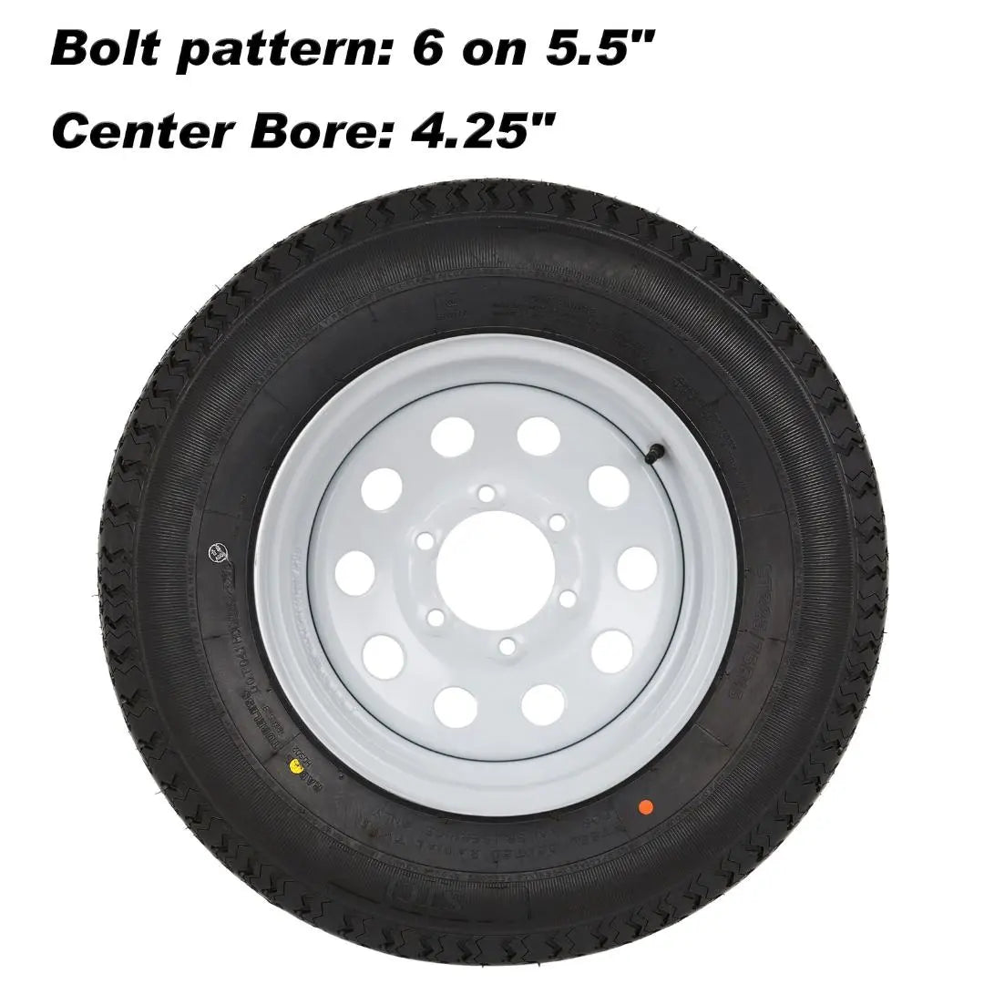 ST225/75R15 Radial Trailer Tire with Rim - 10 Ply Load Range E (1 Pack) - Heavy Duty for Boat Trailers, Utility Trailers & Campers