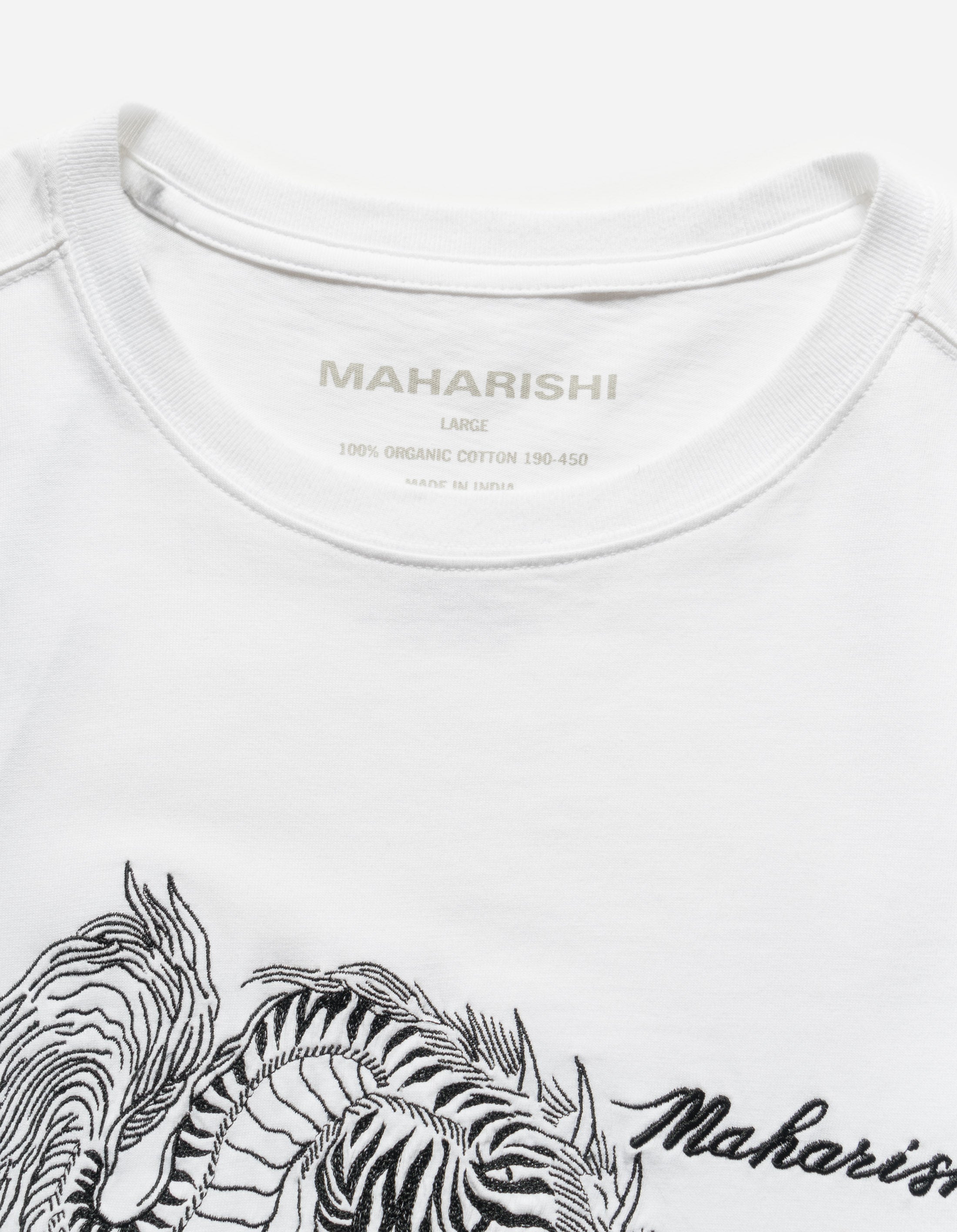 Men's Tiger Dragon Graphic T-Shirt - White Cotton Tee for Casual Wear & Street Fashion