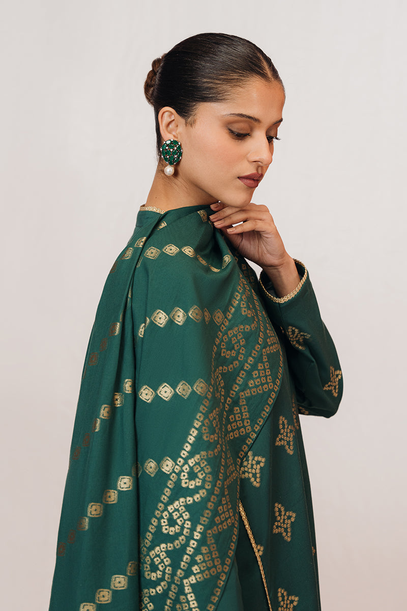 MEADOW GREEN 3-PIECE JACQUARD SUIT SET FOR WOMEN | ELEGANT FORMAL WEAR | PERFECT FOR WEDDINGS, OFFICE & SPECIAL OCCASIONS