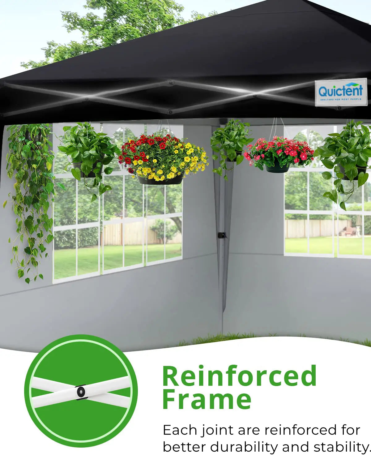 10'x10' Upgraded Pop Up Canopy Tent with Sidewalls - Waterproof Outdoor Shelter for Camping, Beach, Picnics & Backyard Parties