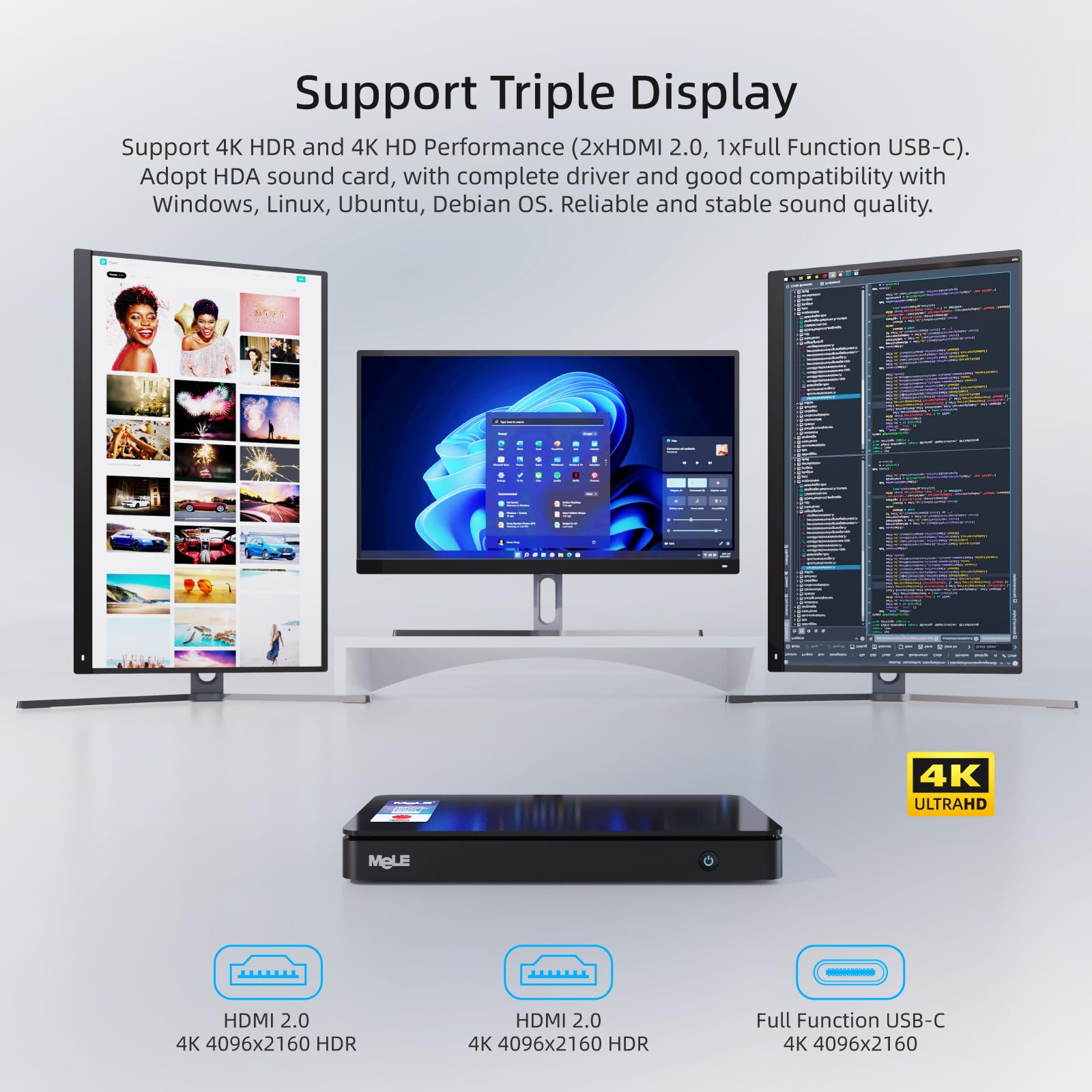 MeLE Overclock4C Mini PC - Intel 12th Gen Alder Lake-N100 Processor (Up to 3.4GHz, 4C/4T), 32GB DDR4 RAM, 512GB SSD - 4K Triple Display Micro Desktop Computer with USB-C, USB 3.2, WiFi, Bluetooth & Ethernet - Perfect for Business, Home Office & Gaming