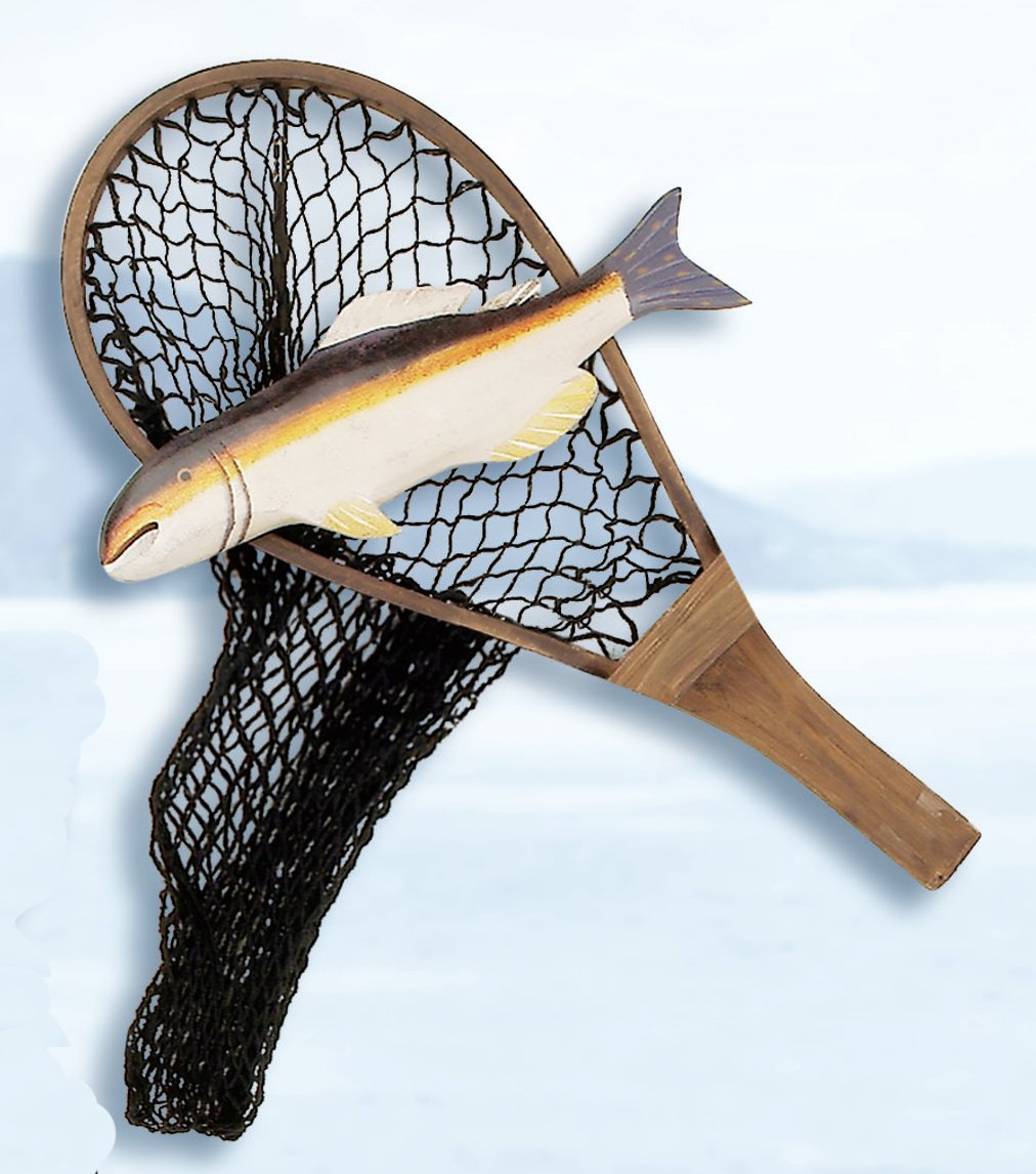 Small Fish Racket Nautical Wall Decor - Coastal Home Decor for Beach House, Bathroom & Office - Perfect for Nautical Theme Bedroom, Living Room & Seaside Cottage