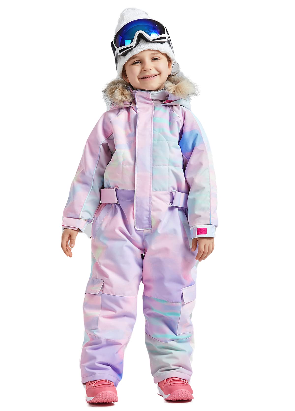 Bluemagic Kids Baby One Piece Snowsuit - Waterproof Winter Overalls for Skiing, Snowboarding & Outdoor Play - Warm & Cozy Snow Jumpsuit for Toddlers & Infants