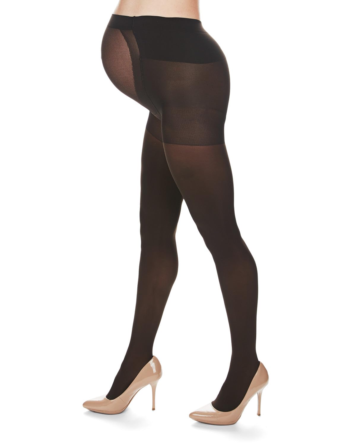 MeMoi Women's Maternity Tights - 60 Denier Opaque Microfiber Leggings for Pregnancy Comfort & Support | Perfect for Everyday Wear, Workout & Nursing