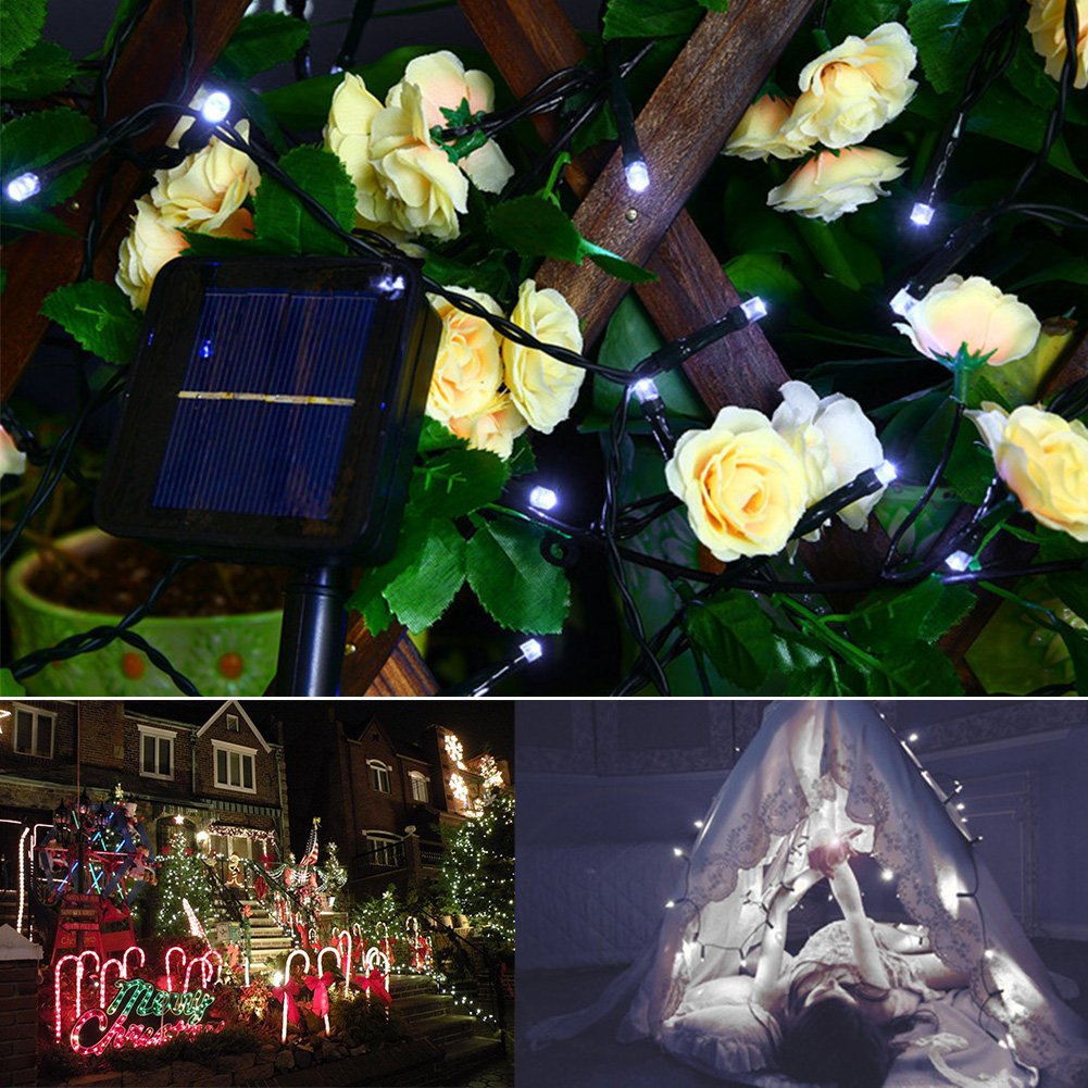 XUNATA 72ft Solar LED String Lights - 200 LED Solar Powered Fairy Lights with 2 Modes, Waterproof Outdoor Christmas Lights for Garden, Home, Wedding, Party Decoration | Perfect for Holiday, Patio, Landscape Lighting