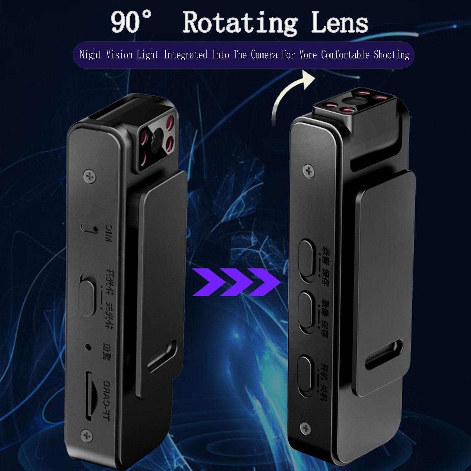 CLOXKS 2023 New HD 1080P Noise Reduction Action Camera - Mini Body Camera with Night Vision, Rotatable Lens & Long Battery Life - Perfect for Outdoor Sports, Travel Vlogging & Nighttime Adventures