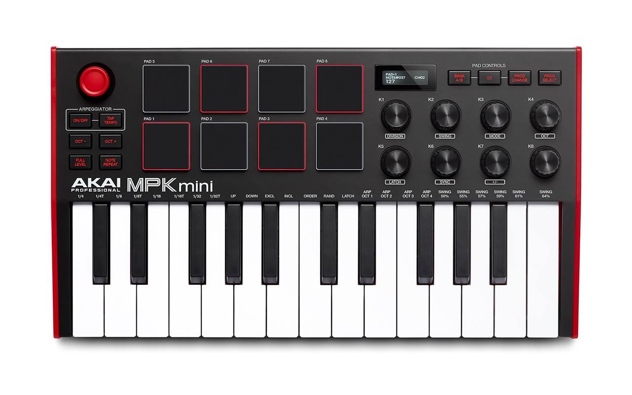 MPK Mini3 25-Key USB MIDI Keyboard Controller with 8 Backlit Pads & Software Bundle - Perfect for Music Production, Beat Making & Home Studio Recording