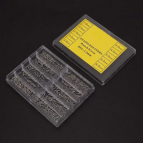 Zerone Watch Screws Kit (1.6-6.0mm) - Stainless Steel Watch Back Cover Repair Screws with Cross Head & Storage Box - Perfect for Watch Repair, Maintenance & DIY Projects
