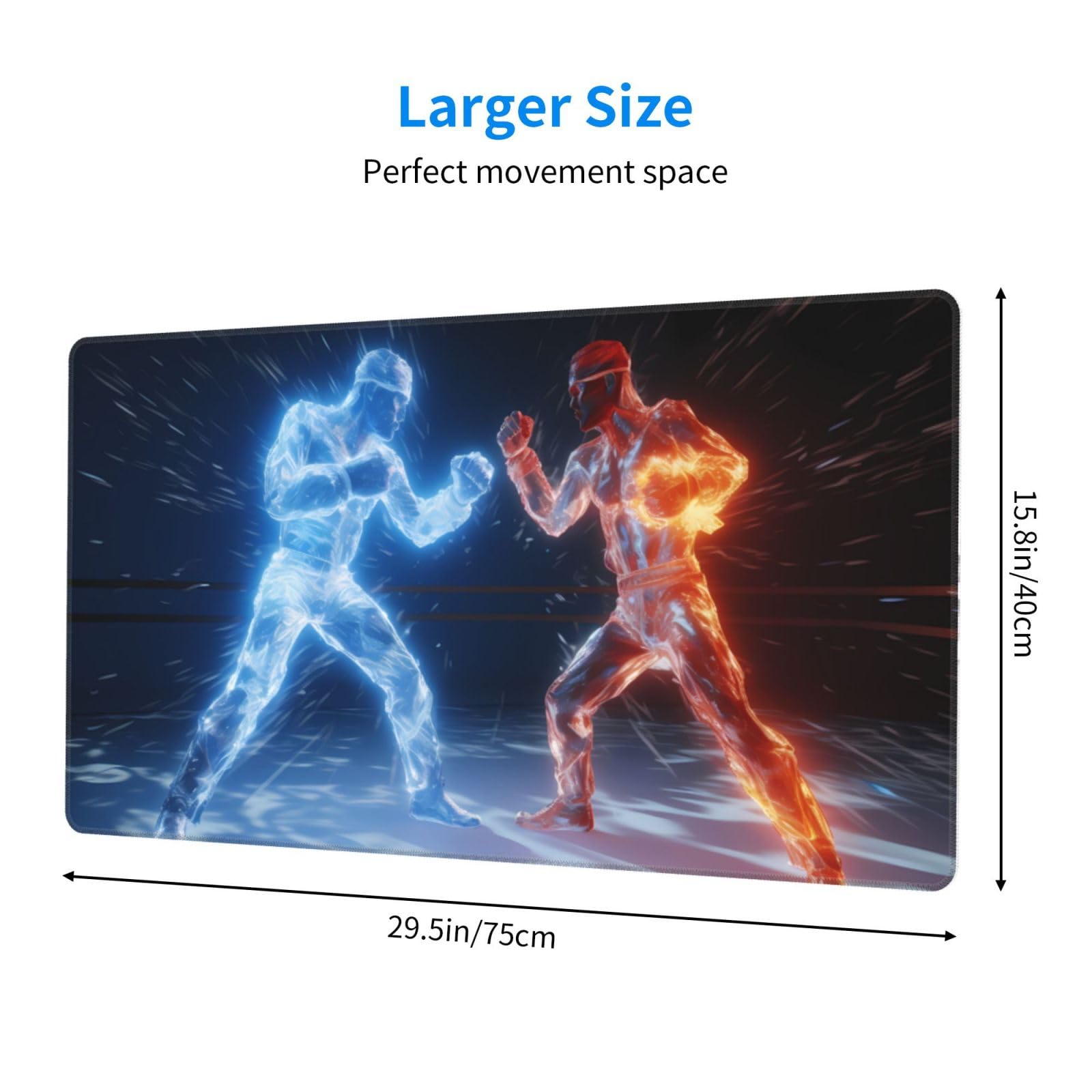 Ice & Fire Themed Large Gaming Mouse Pad (16