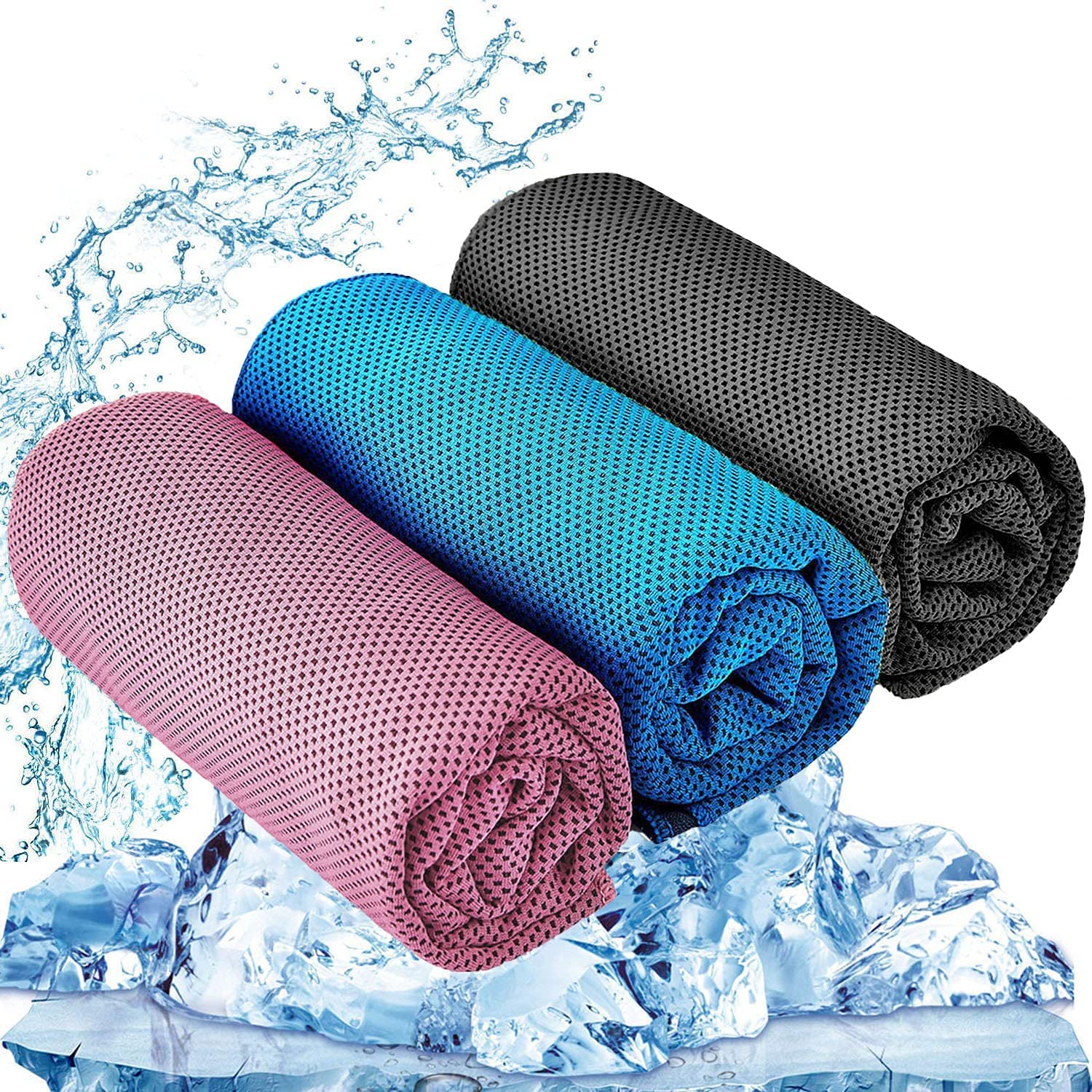 P-PLUS INTERNATIONAL 3-Pack Gym Towels - Ultra Soft Microfiber Workout Towels for Men & Women, Quick-Dry Sports Neck Towel for Gym, Yoga, Running & Fitness Training