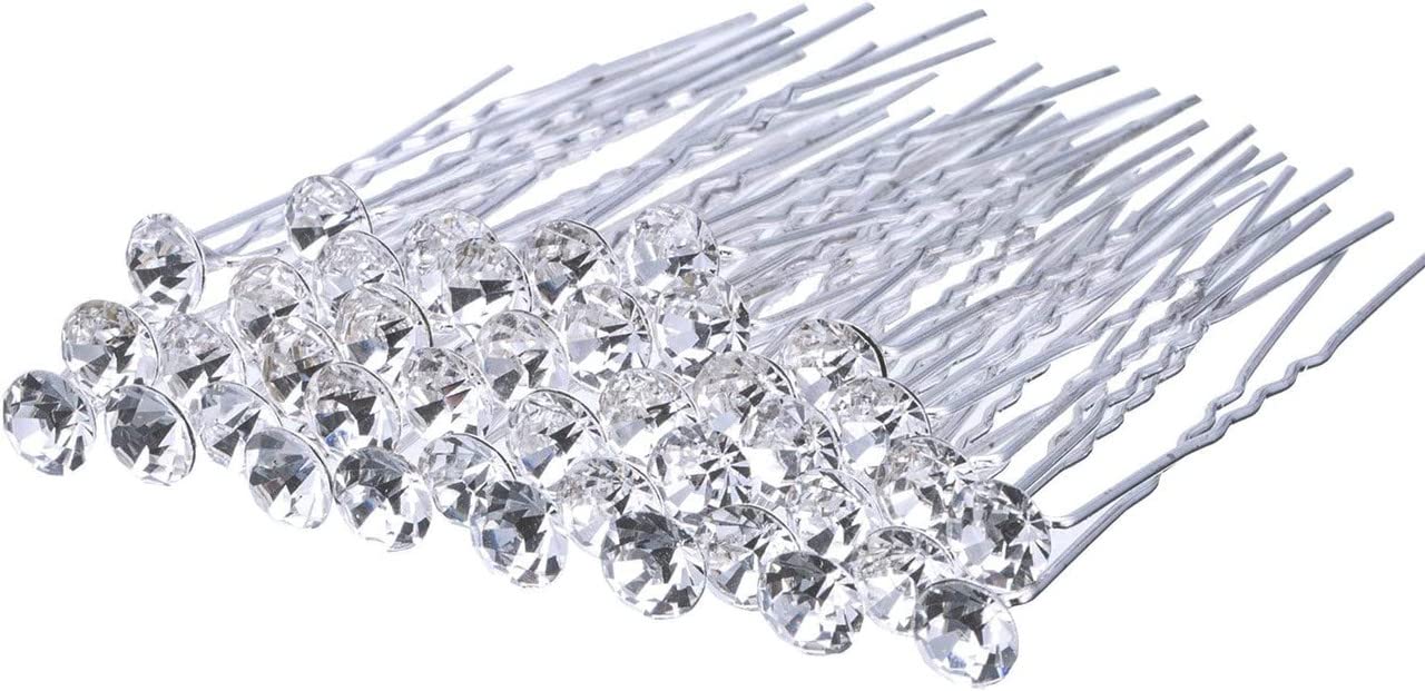 Staila 12 Pack Rhinestone Bridal Hair Pins - Sparkling Wedding Hair Clips for Women & Girls - Perfect for Bridal Parties, Prom, and Special Occasions