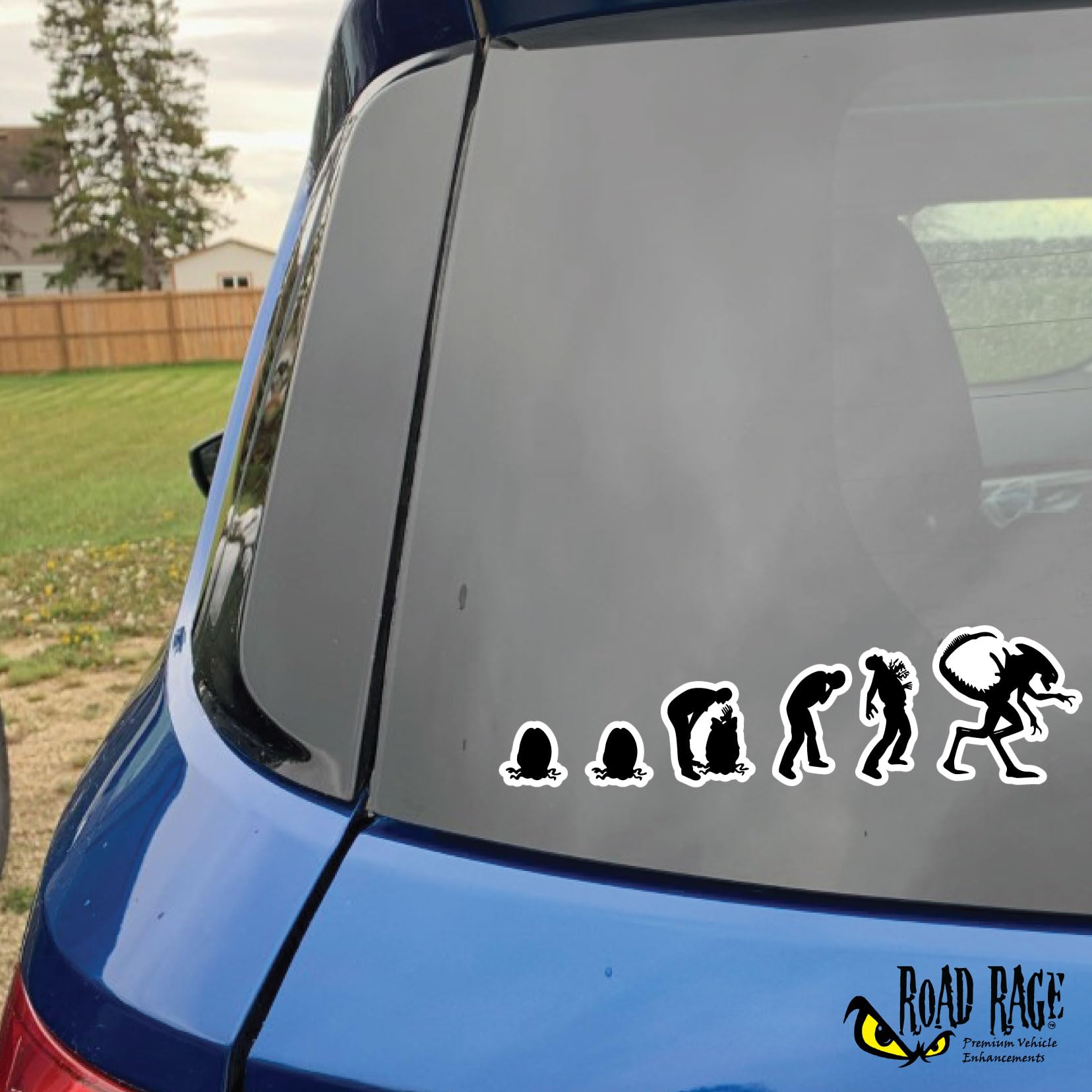 Premium Alien Evolution Vinyl Decals for Cars, Trucks, Computers & Walls - Permanent Bumper Stickers for Any Smooth Surface (Black, 1 Pack) - Perfect for Car Enthusiasts, Office Decor & Personalizing Devices