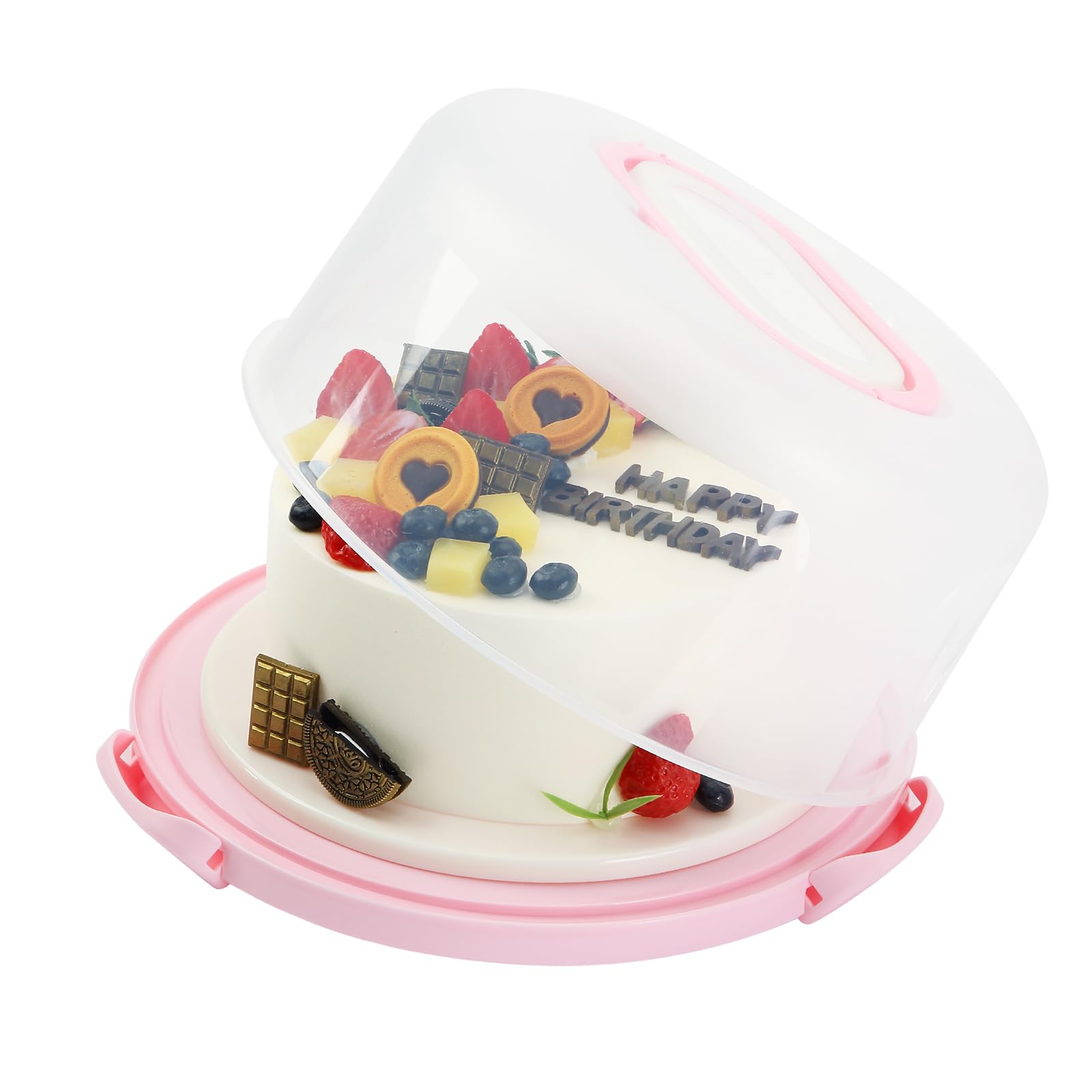 Pink Cake Carrier with Lid & Handle - Cupcake Holder & Turntable for Baking, Transporting & Decorating | Perfect for Birthday Parties, Weddings & Home Baking