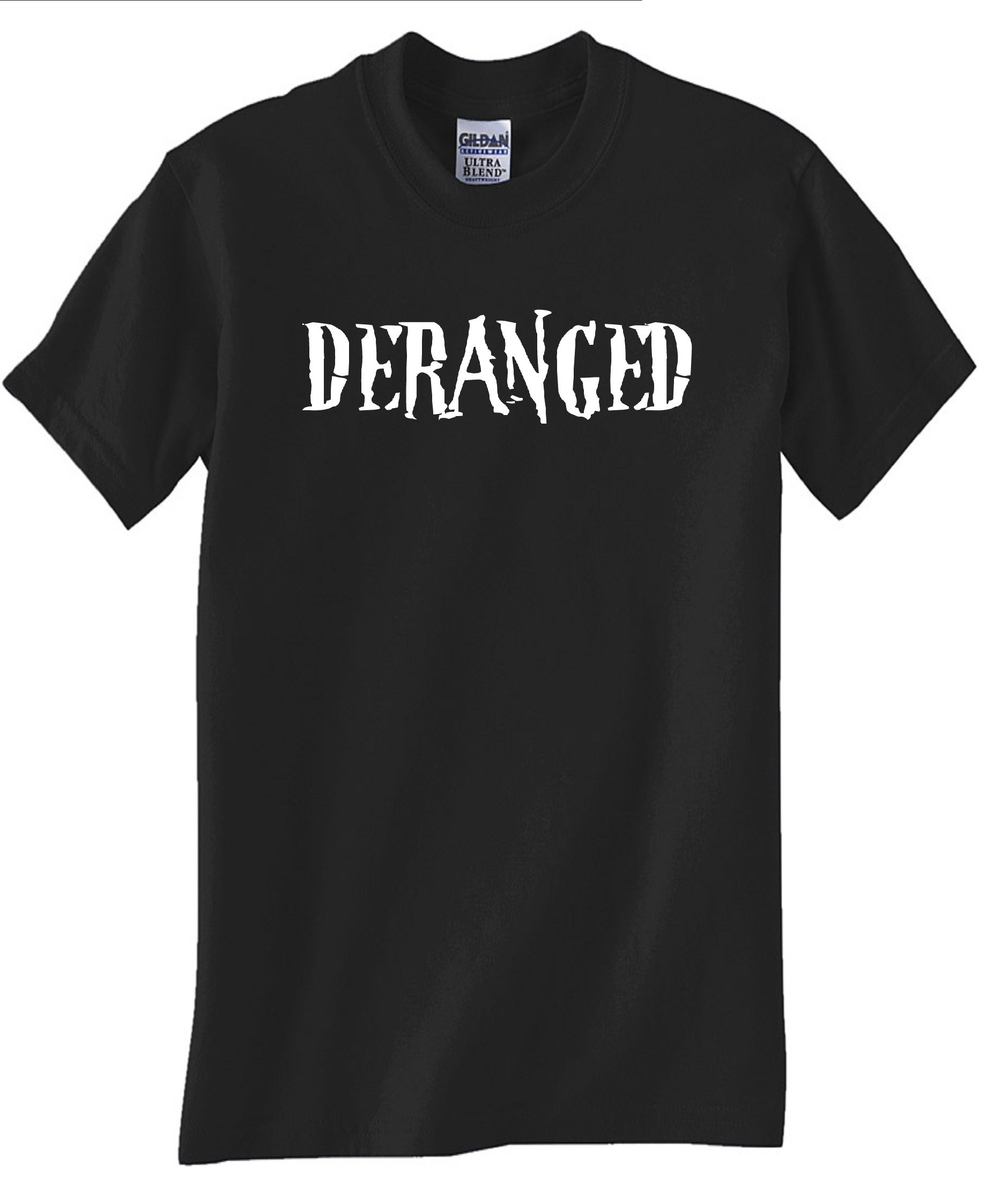 STUFF WITH ATTITUDE Deranged Black Graphic T-Shirt for Men | Funny Sarcastic Tee for Casual Wear, Parties & Gifts