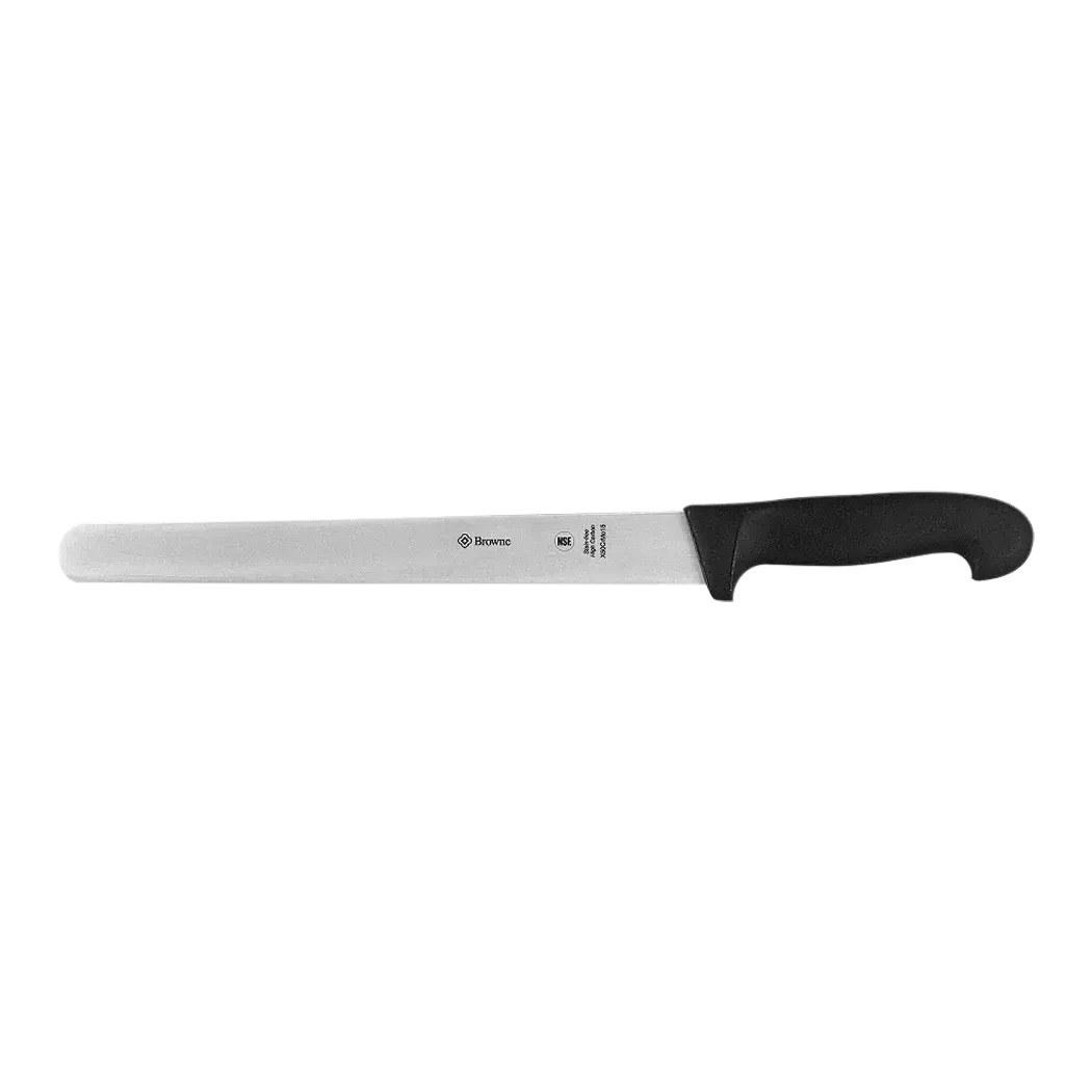 Browne Stainless Steel Slicer with Ergonomic Black Handle - 10 Inch (25.4cm) Kitchen Knife for Precise Cutting - Perfect for Slicing Meat, Vegetables, and Fruits