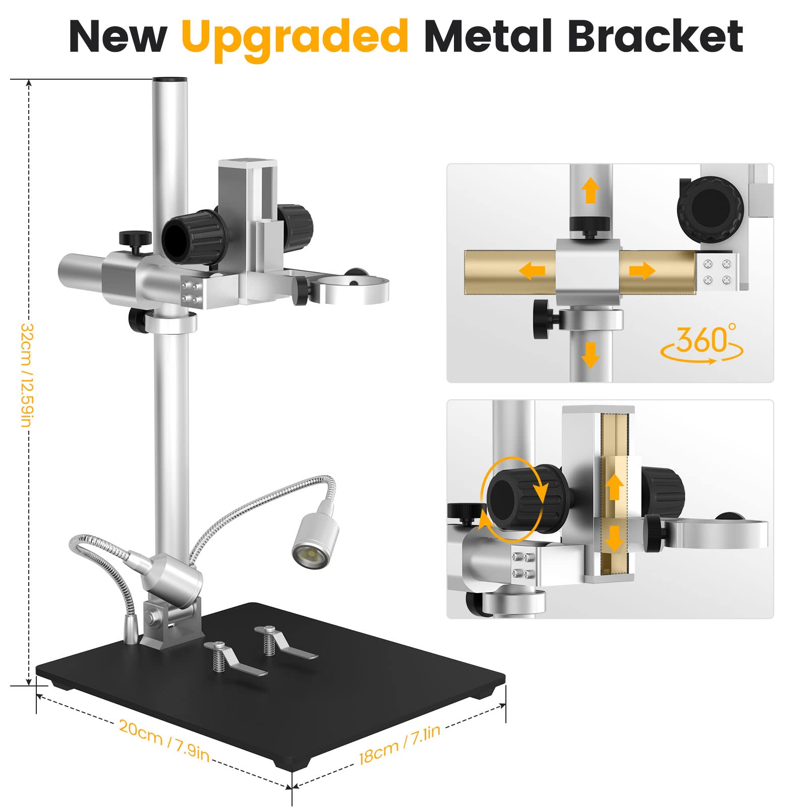 Andonstar AD407 Pro 2160P 3D HDMI Digital Microscope with Metal Stand - 7